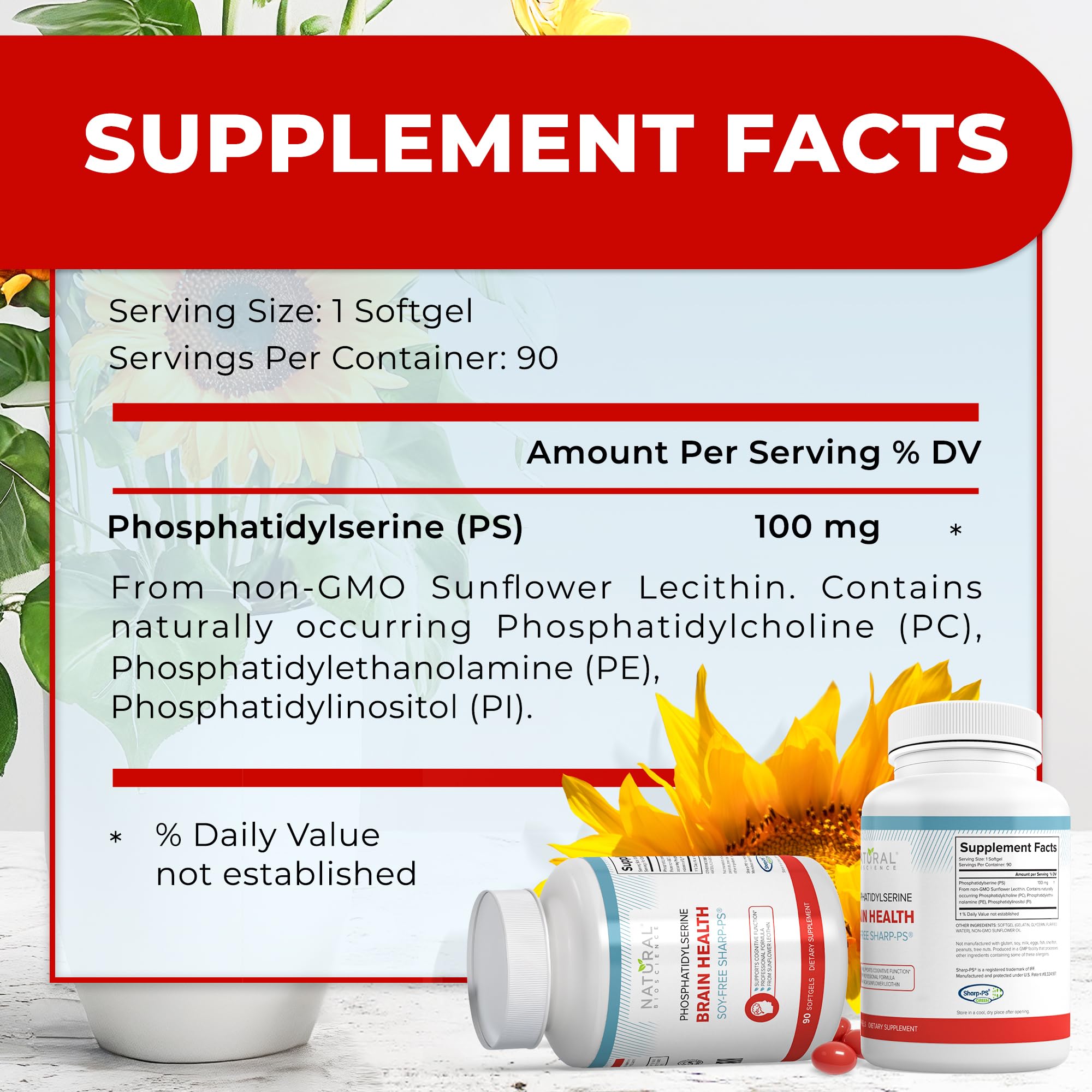 Natural BioScience Phosphatidylserine Supplement 100mg ingredients list