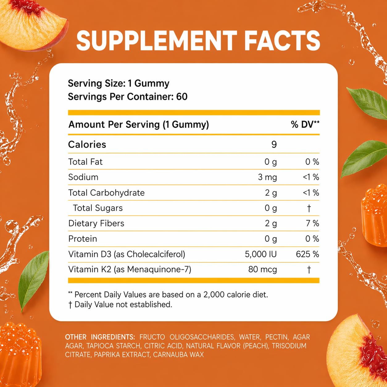 Natural BioScience Vitamin D3 K2 Gummies side view showing gummy texture