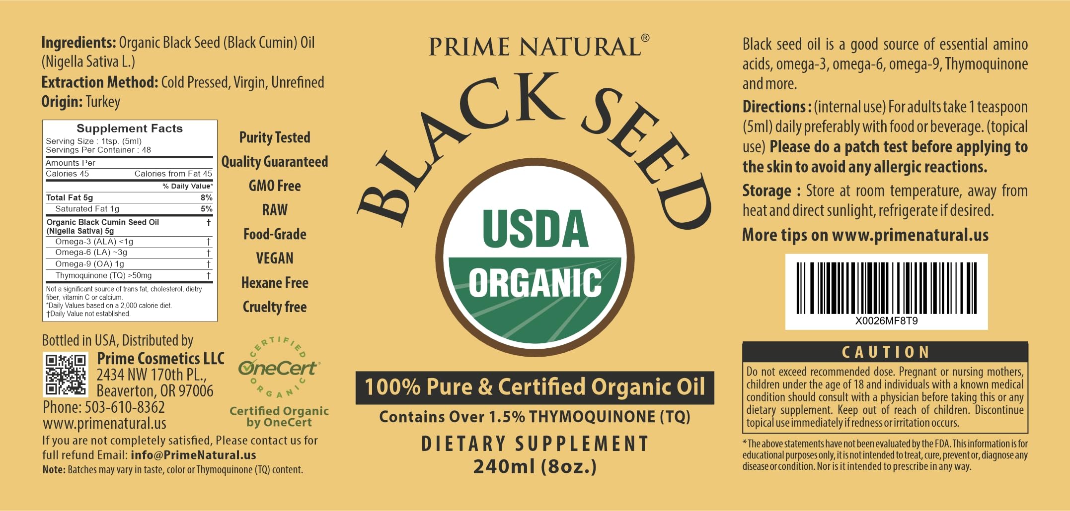 NATURAL Black Seed Oil 227g packaging