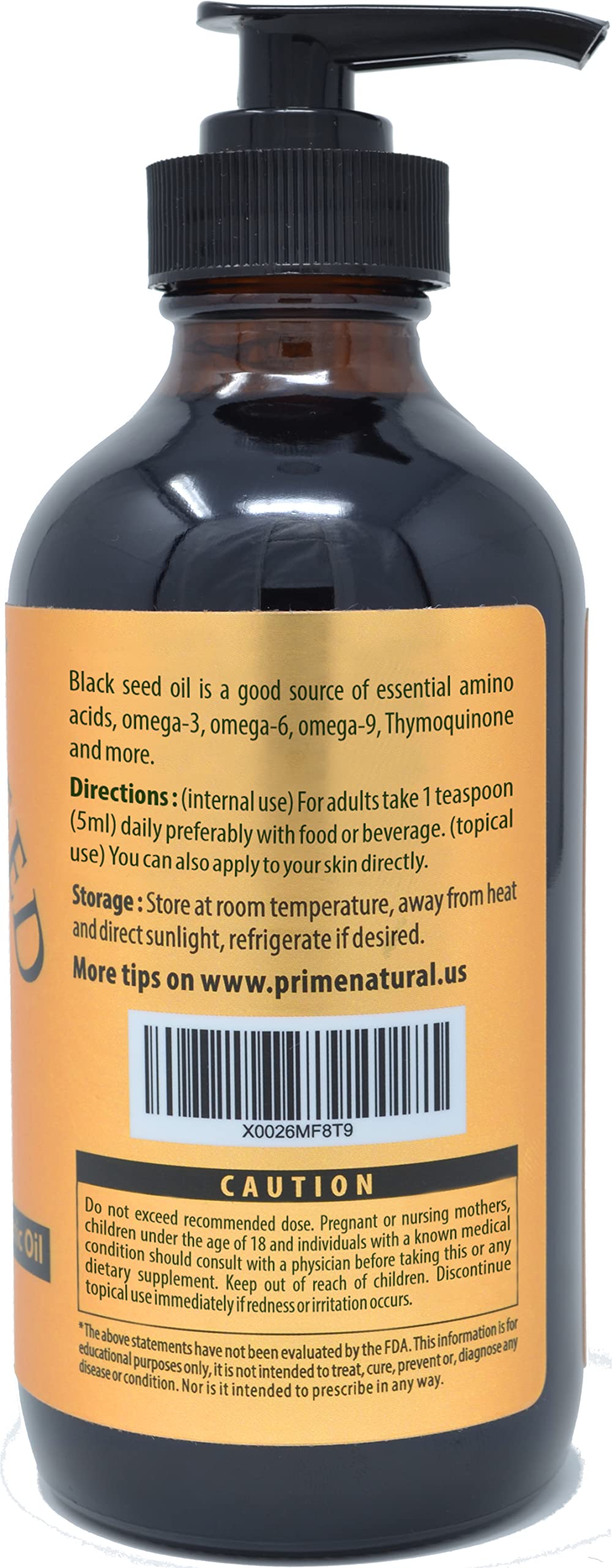 NATURAL Black Seed Oil 227g side view