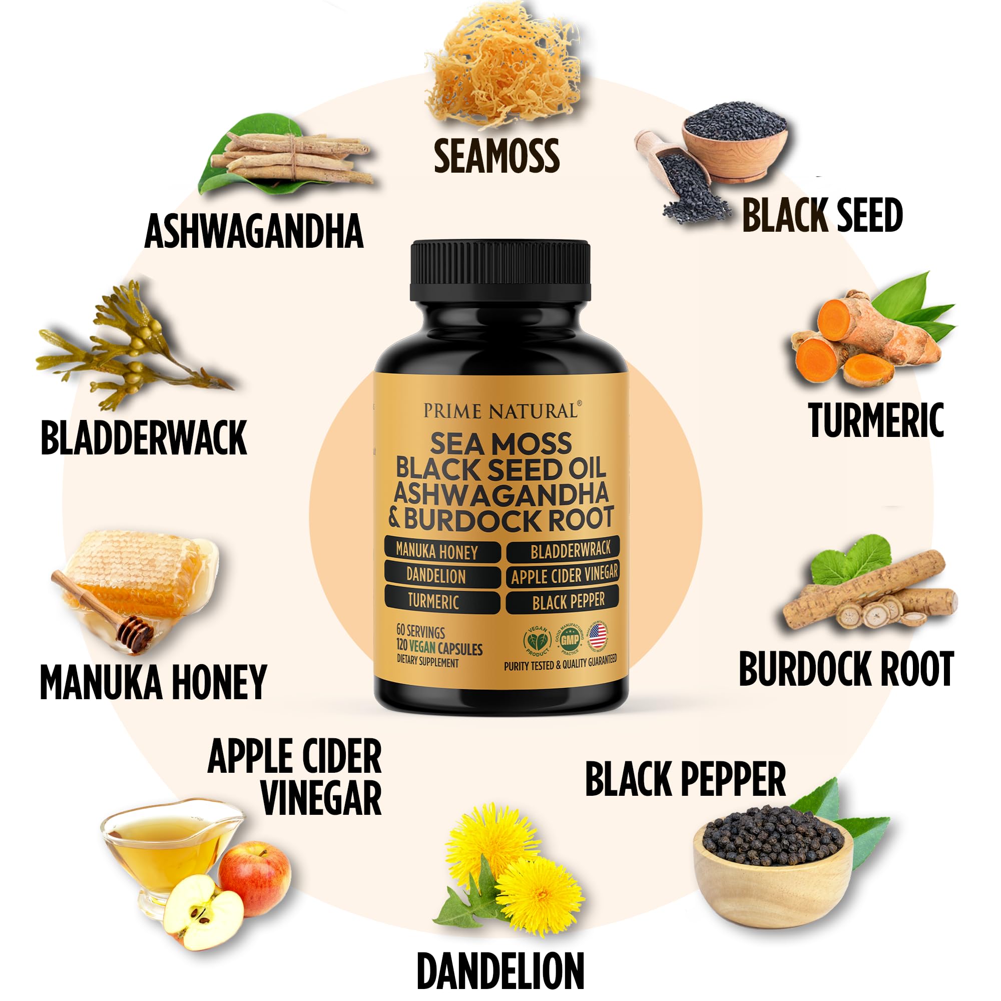 NATURAL Blended Vitamin & Mineral Supplement with a glass of water