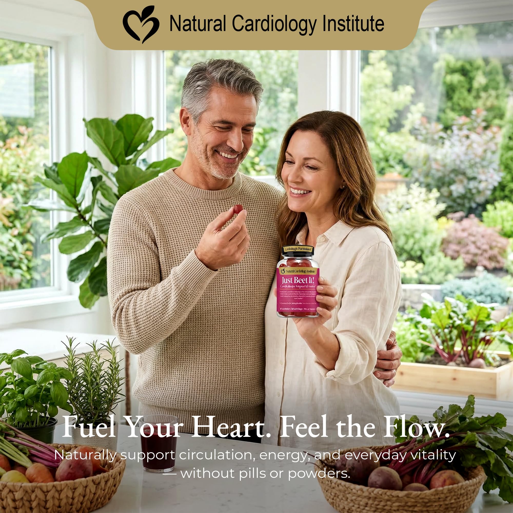 Natural Cardiology Institute Beet Root Gummies in a bowl