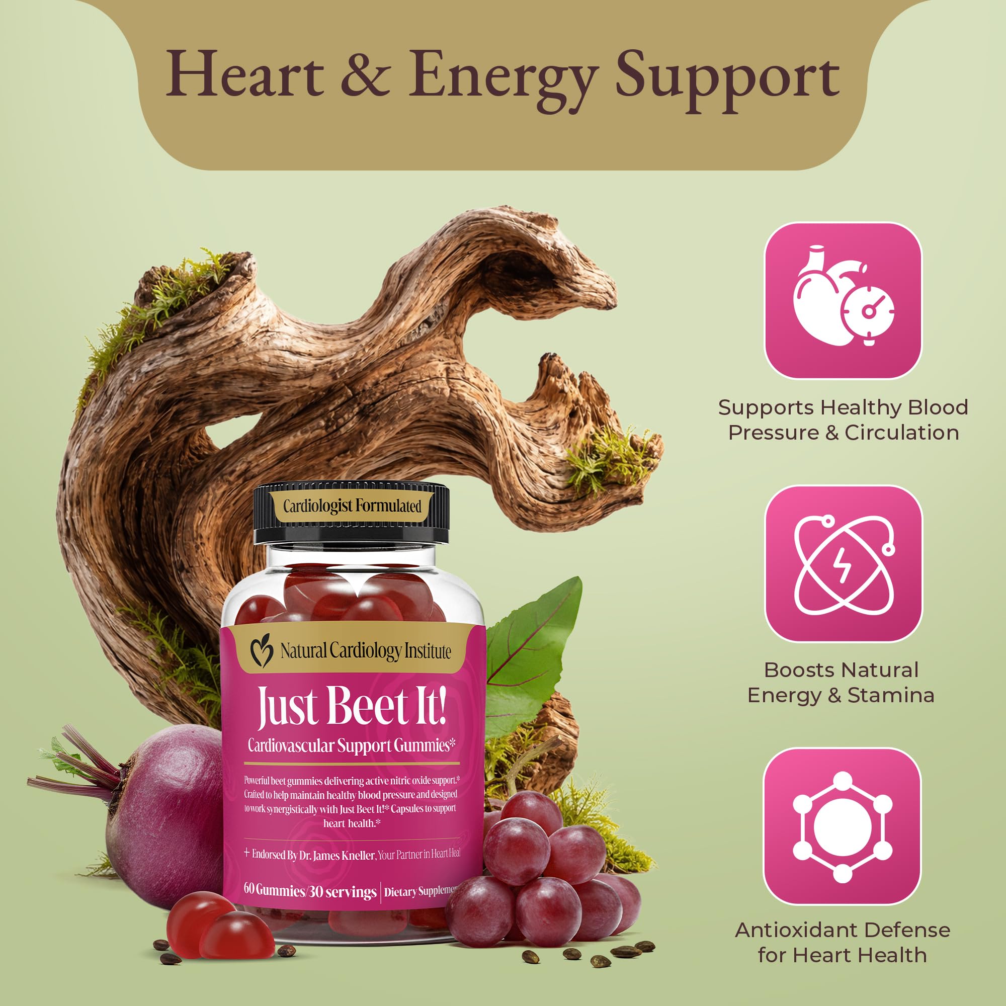 Natural Cardiology Institute Beet Root Gummies side view