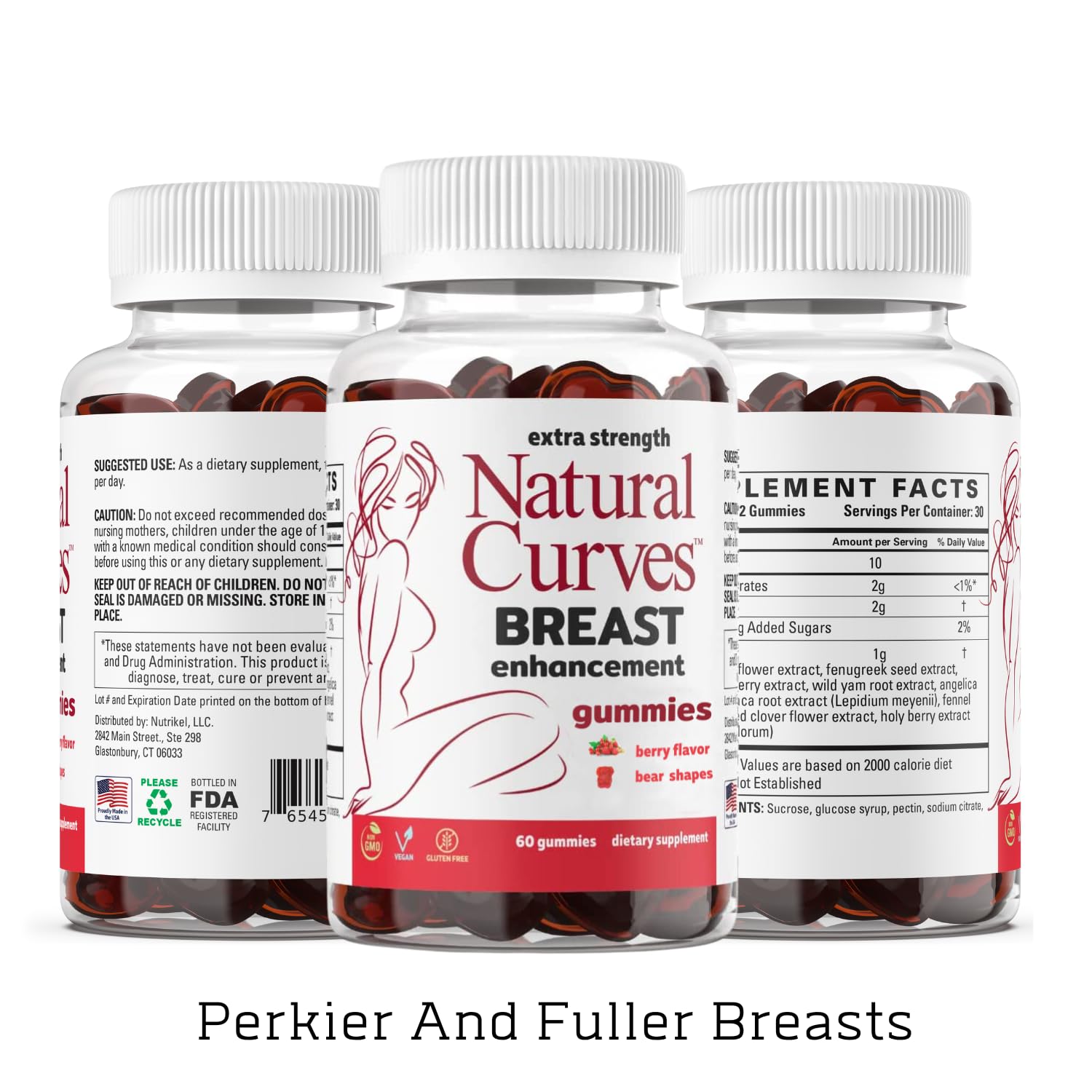 Natural Curves Gummies packaging details
