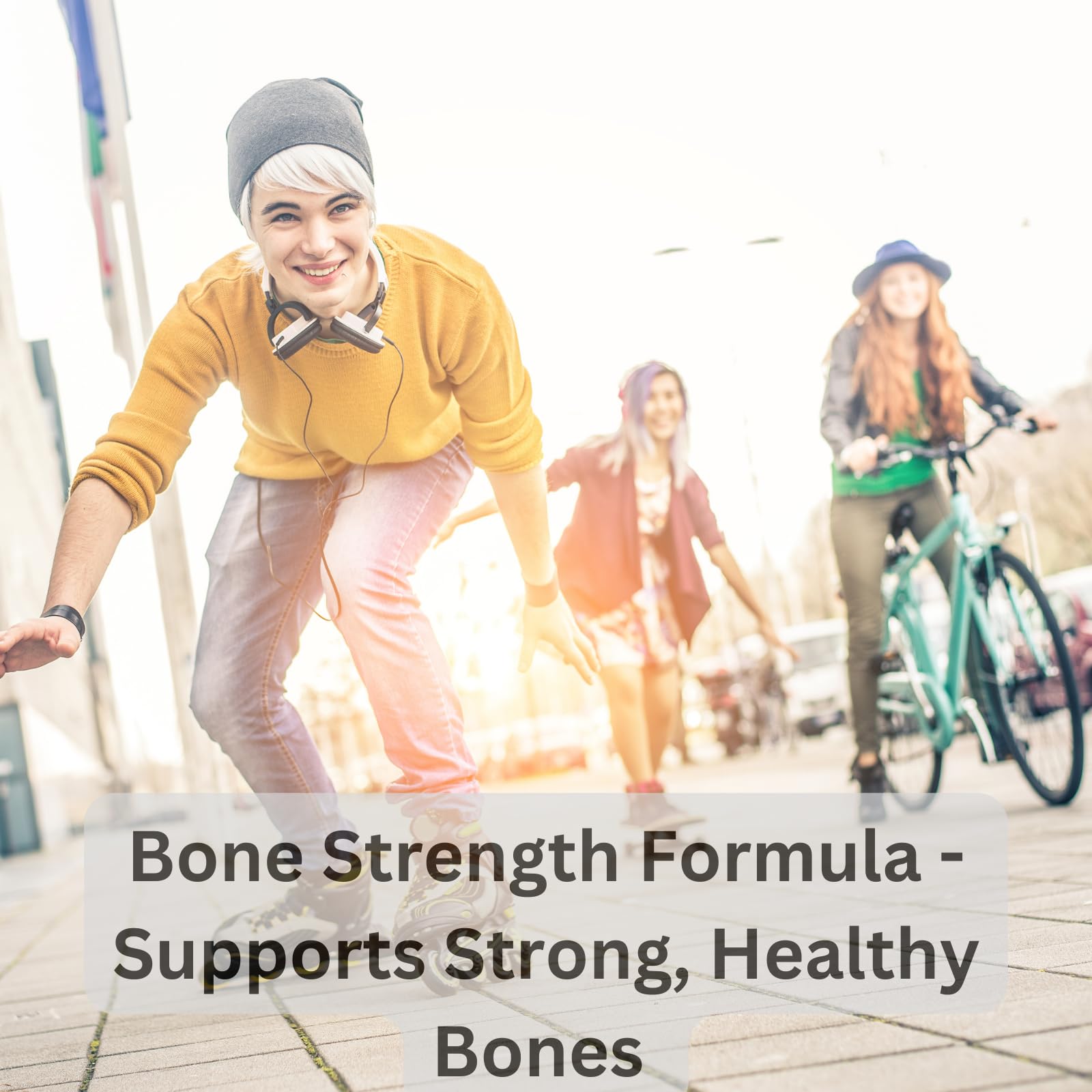 Natural Curves Height Support Gummies for Kids with a hand holding
