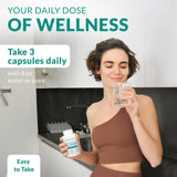 natural elements Collagen Peptides Supplement capsules in a bowl