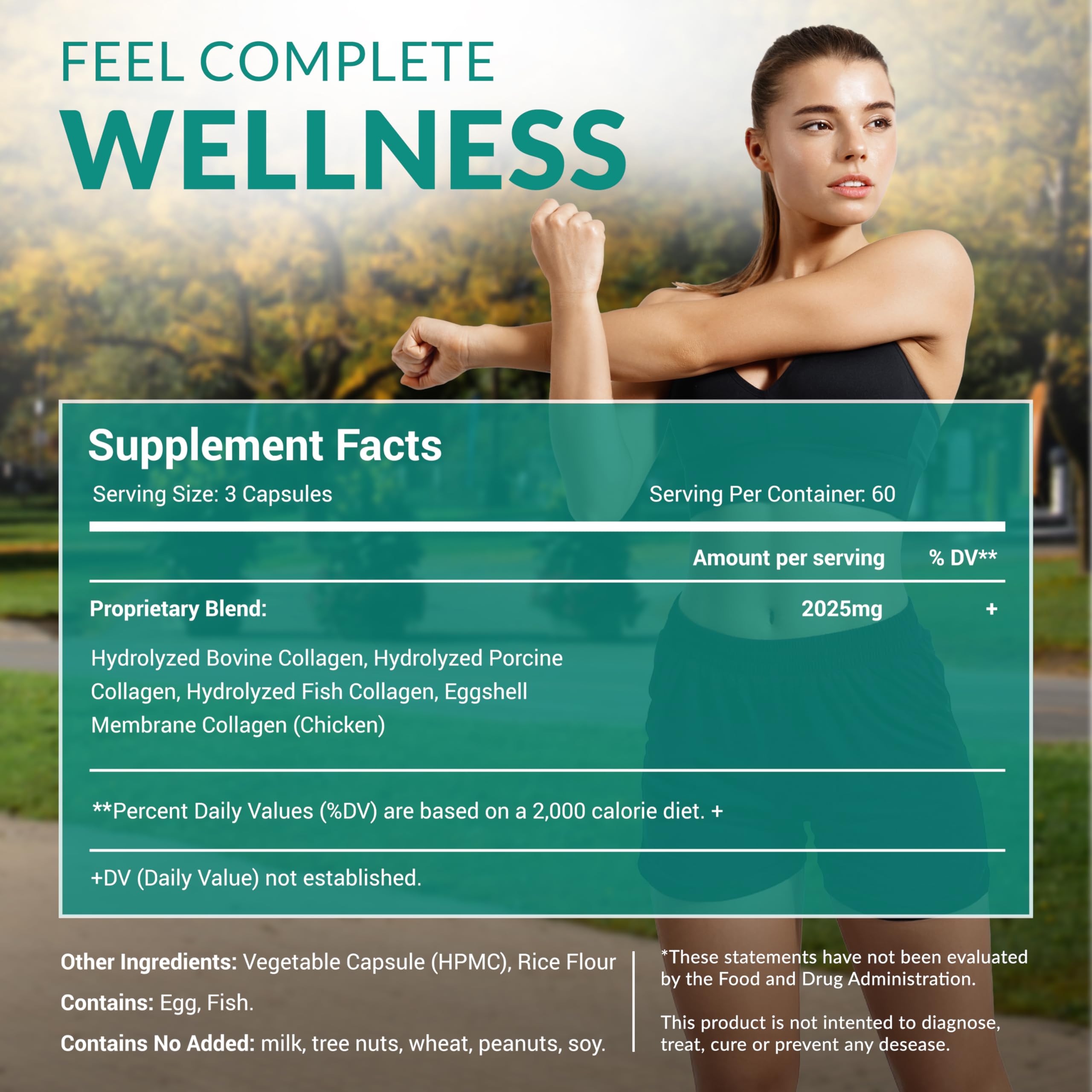 natural elements Collagen Peptides Supplement with measuring spoon