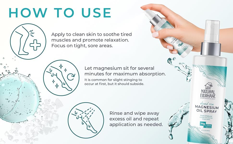 Natural Elephant Magnesium Oil 240g lifestyle application scene