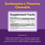 Natural Factors 5-HTP chewable supplement back view with ingredient list