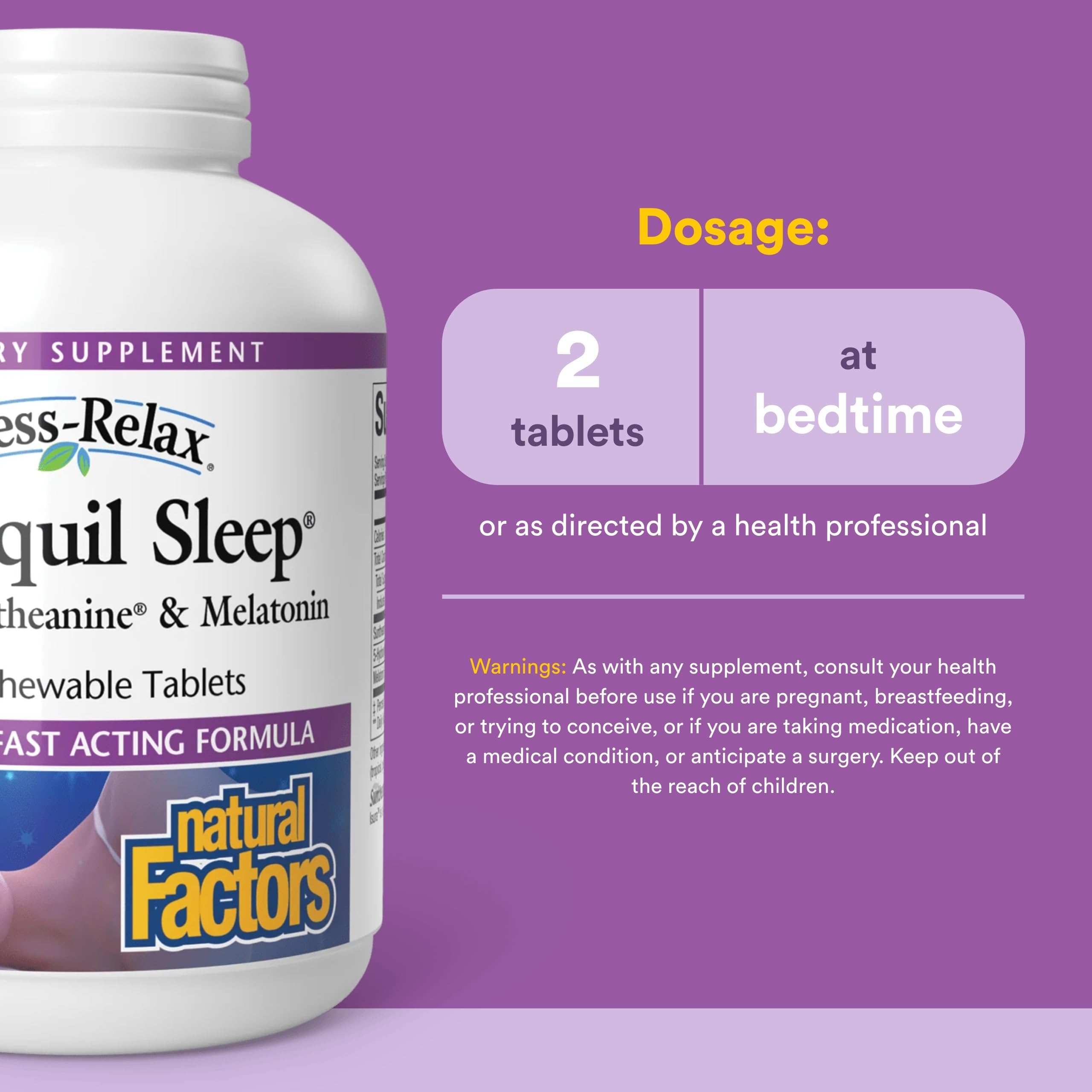 Natural Factors 5-HTP Chewable Tablets close-up of tablet