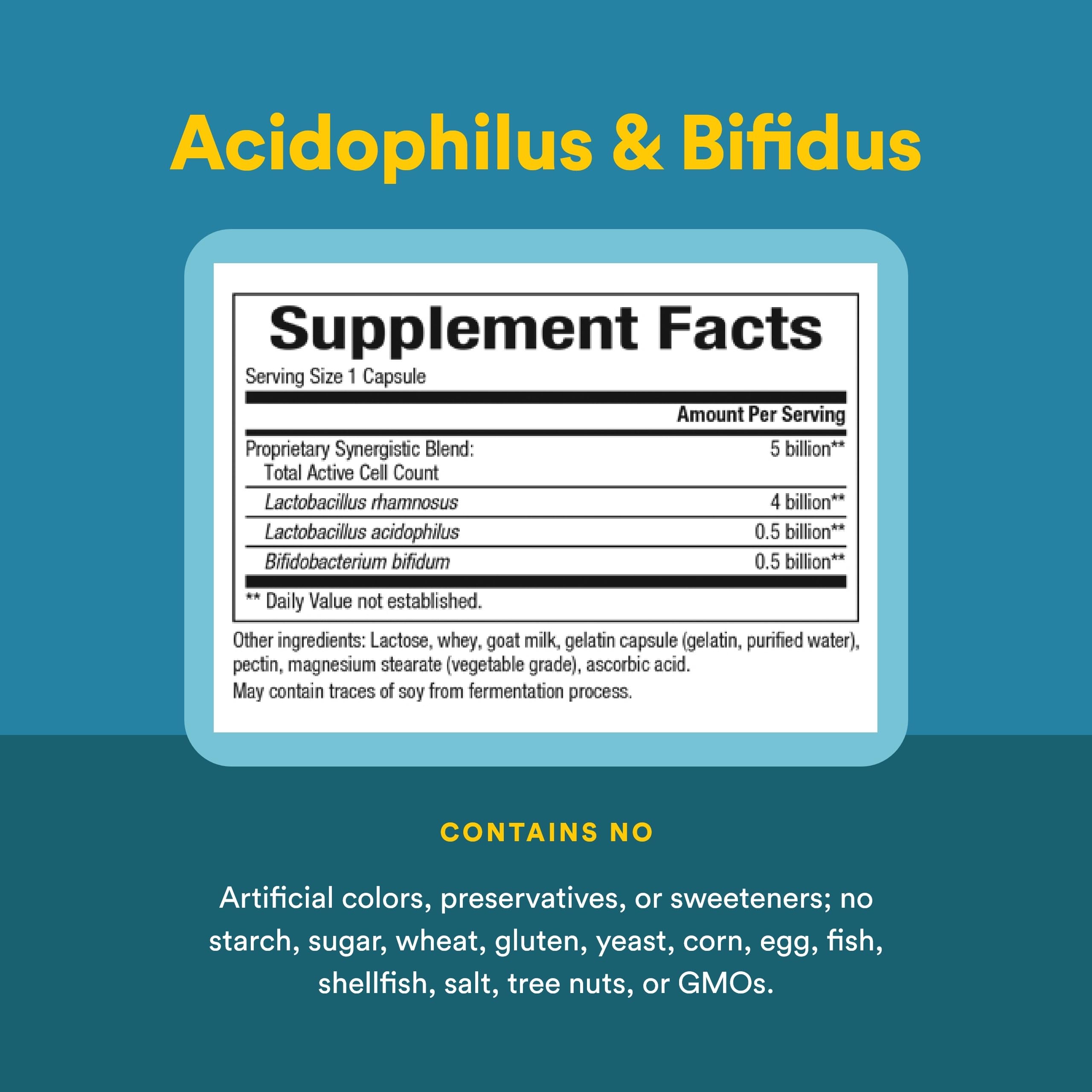Natural Factors Acidophilus Bifidus Probiotic Capsules with goat milk ingredients