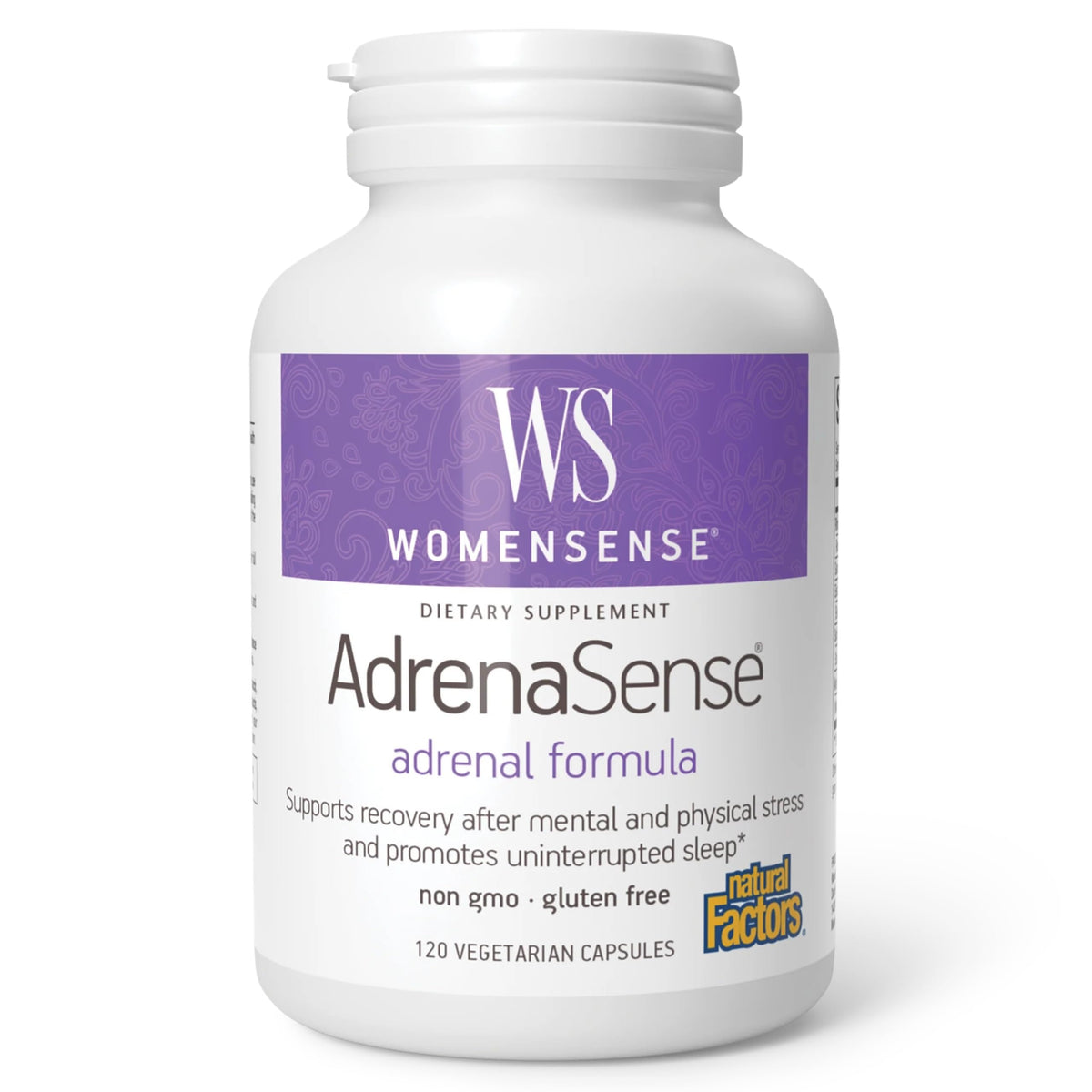 Natural Factors Adrenal Extracts 120 Capsules front view