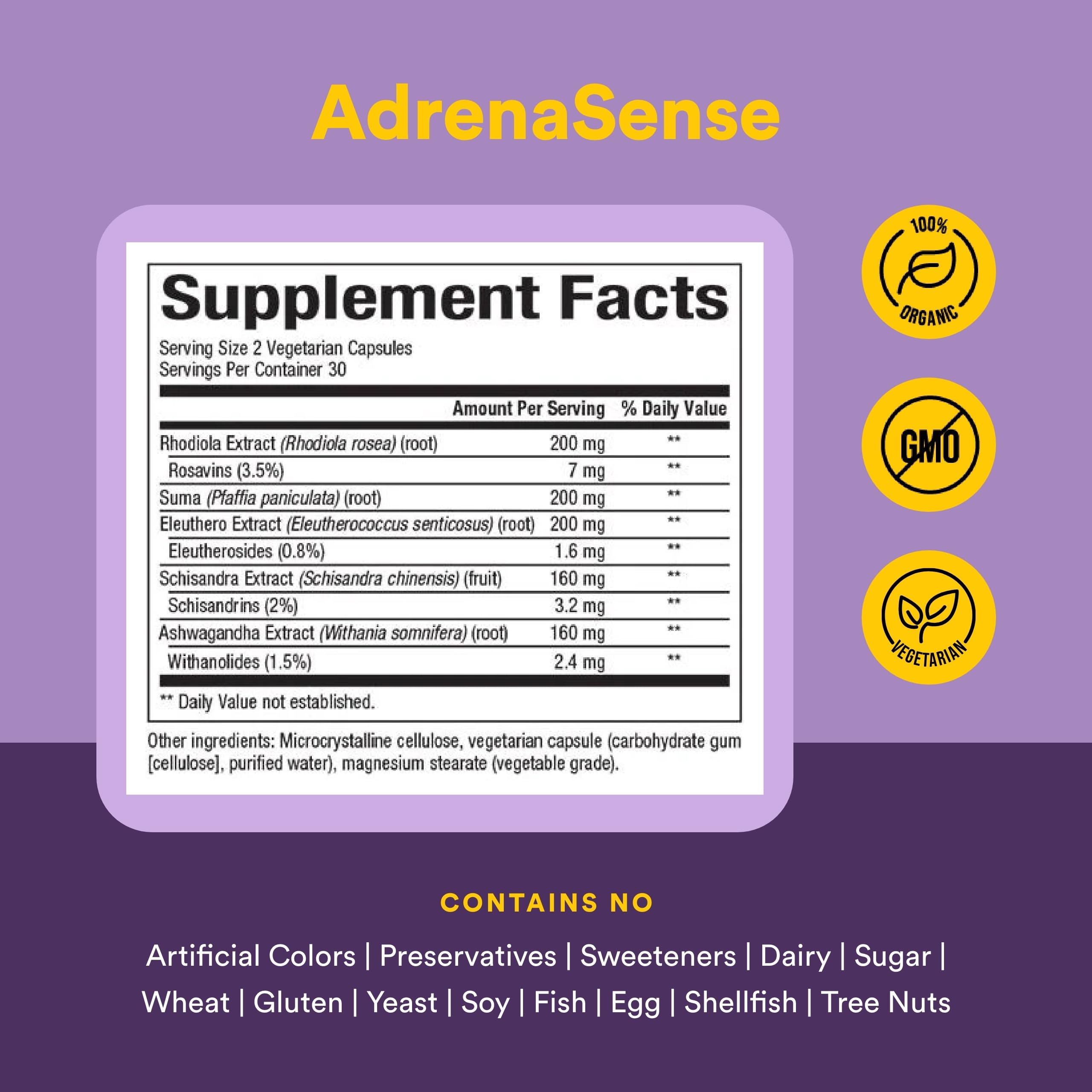 Natural Factors Adrenal Extracts ingredients list