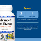 Natural Factors Advanced Eye Factors packaging with ingredients list