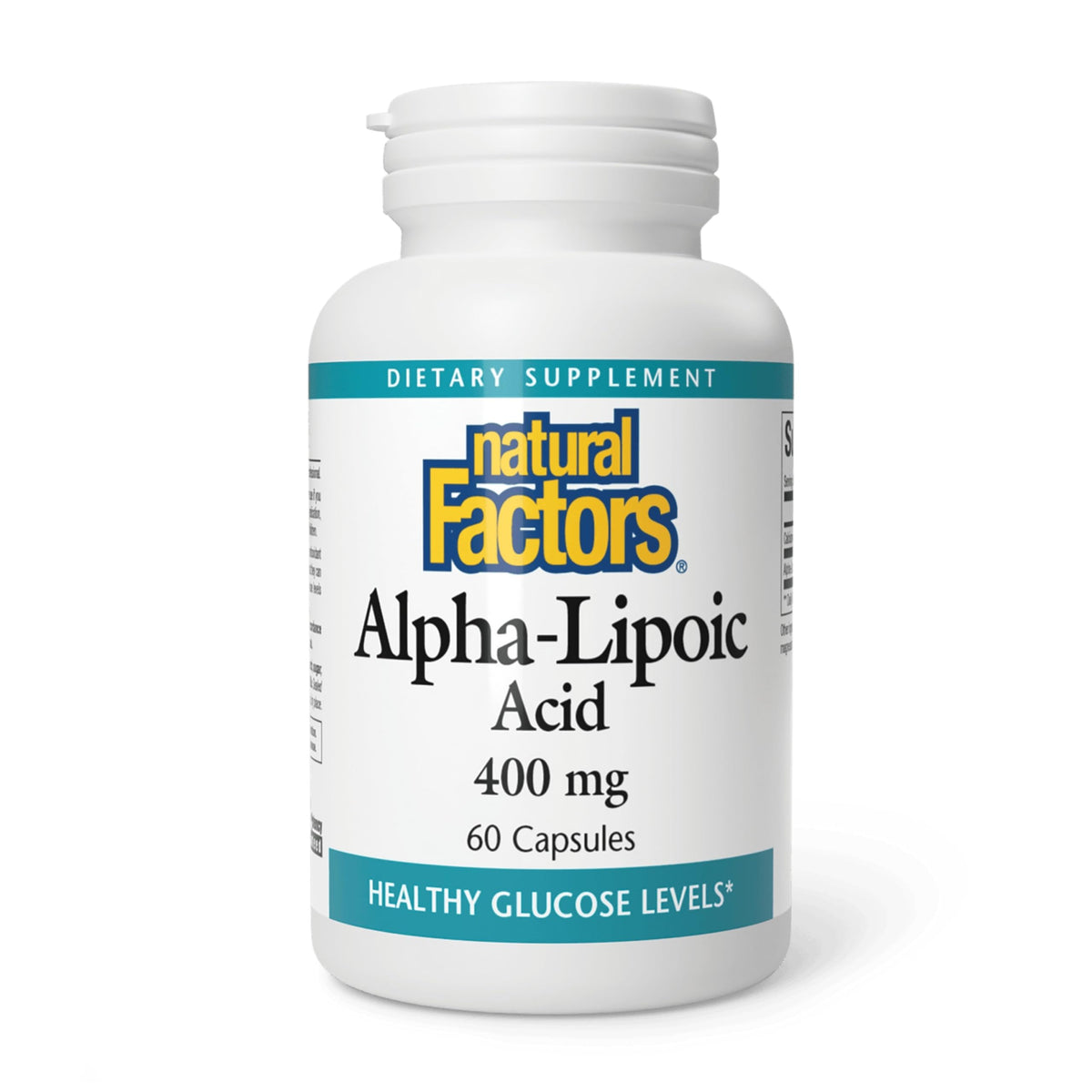 Natural Factors Alpha-Lipoic Acid 400 mg supplement front view