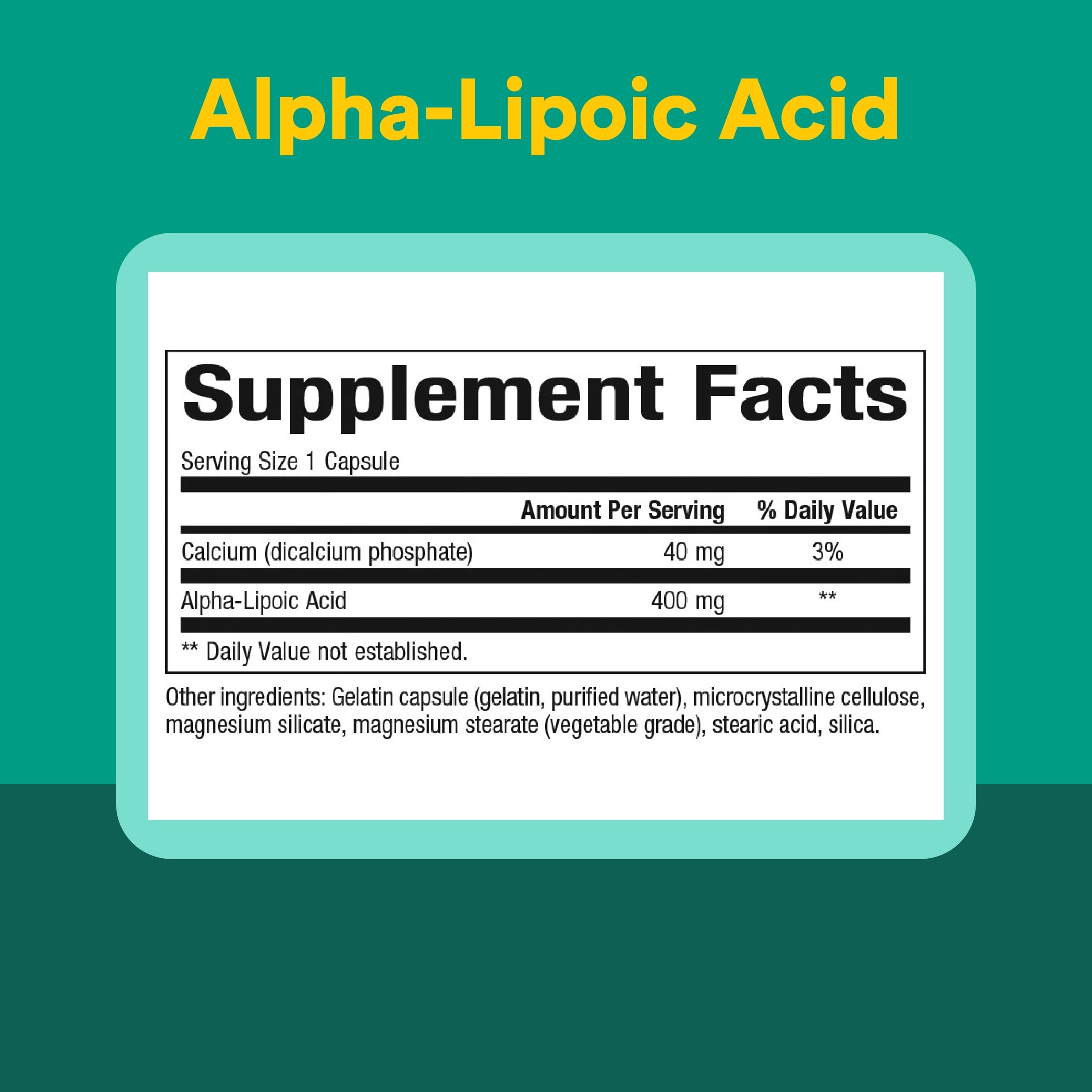 Natural Factors Alpha-Lipoic Acid 400 mg supplement packaging