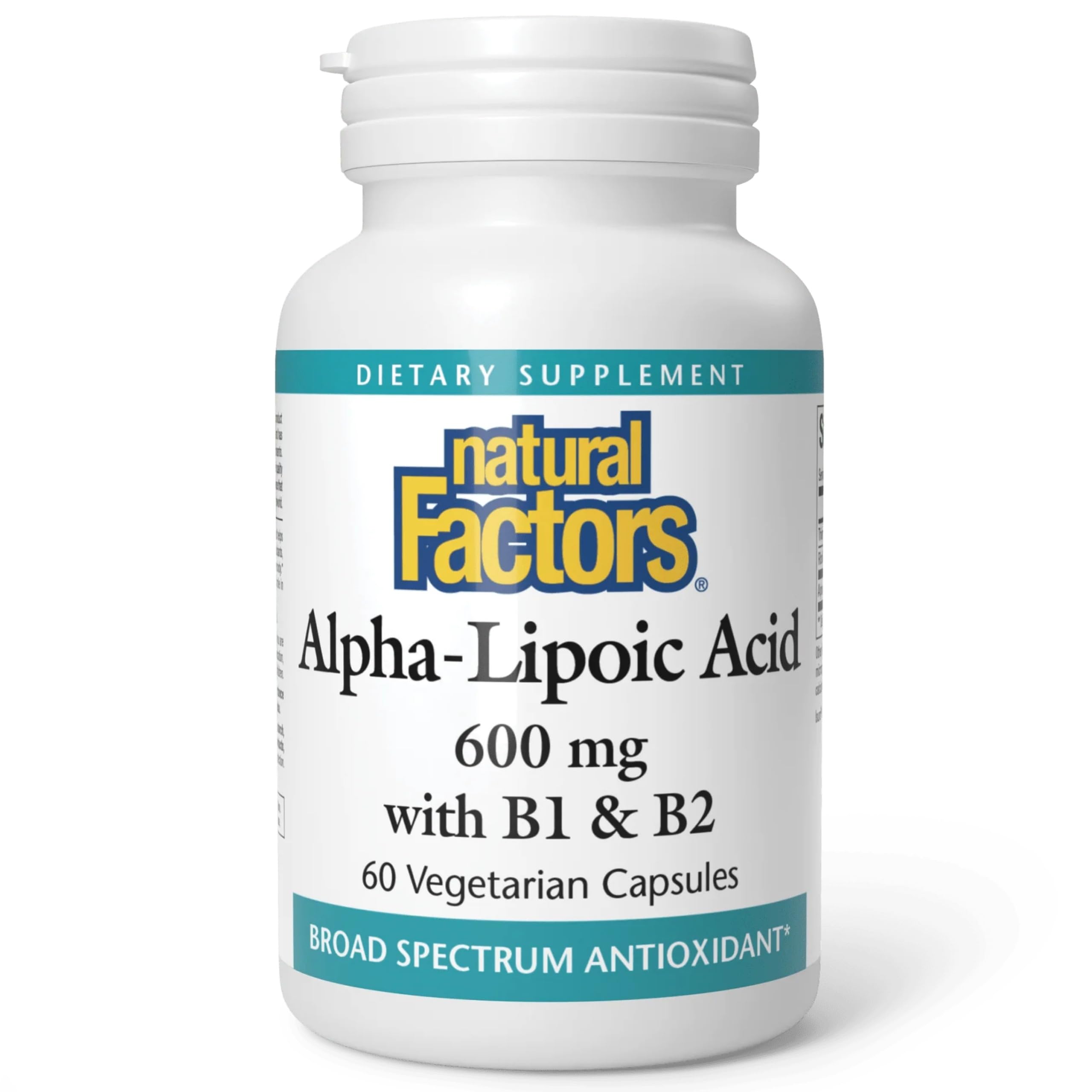 Natural Factors Alpha-Lipoic Acid 600 mg supplement front view