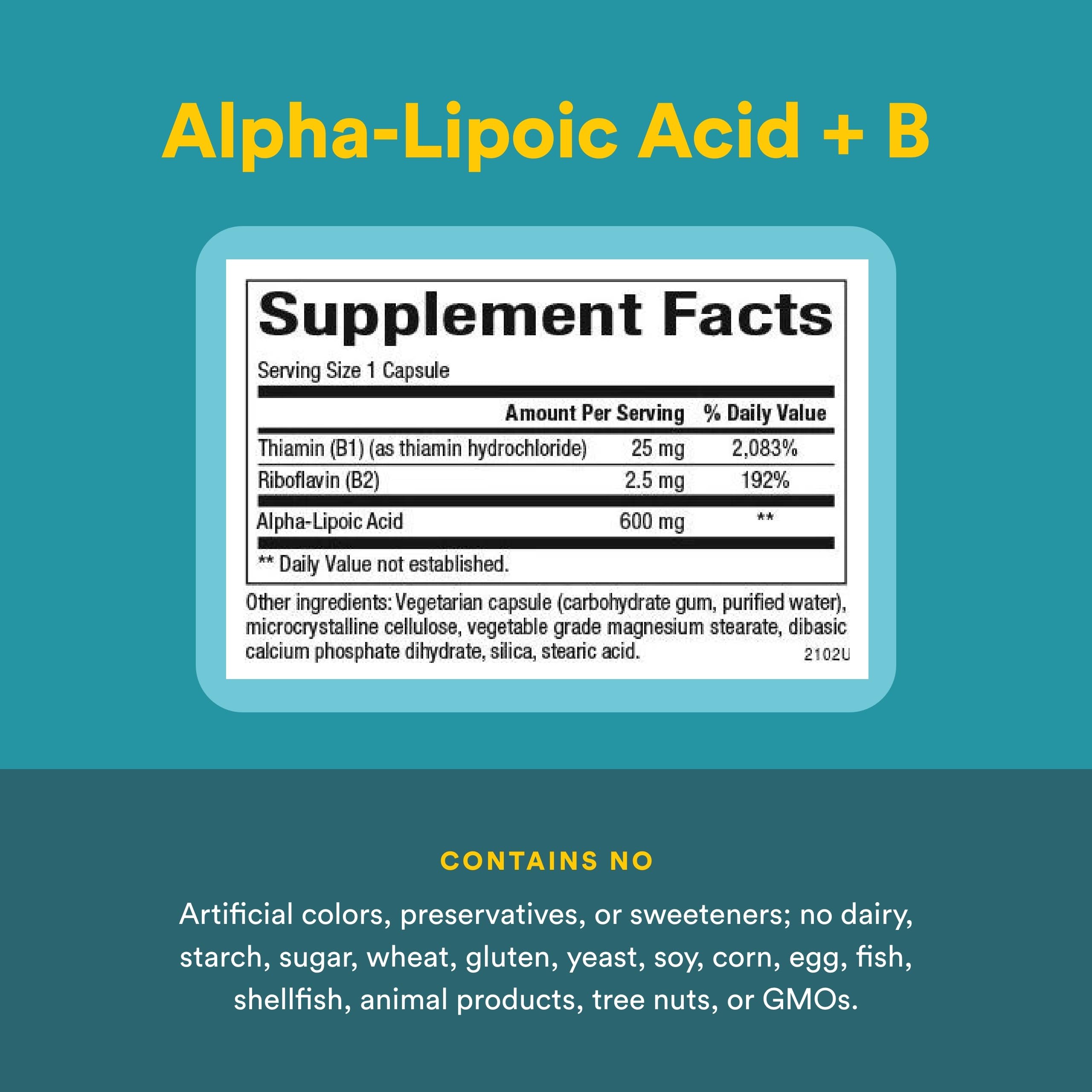 Natural Factors Alpha-Lipoic Acid 600 mg supplement with ingredients list