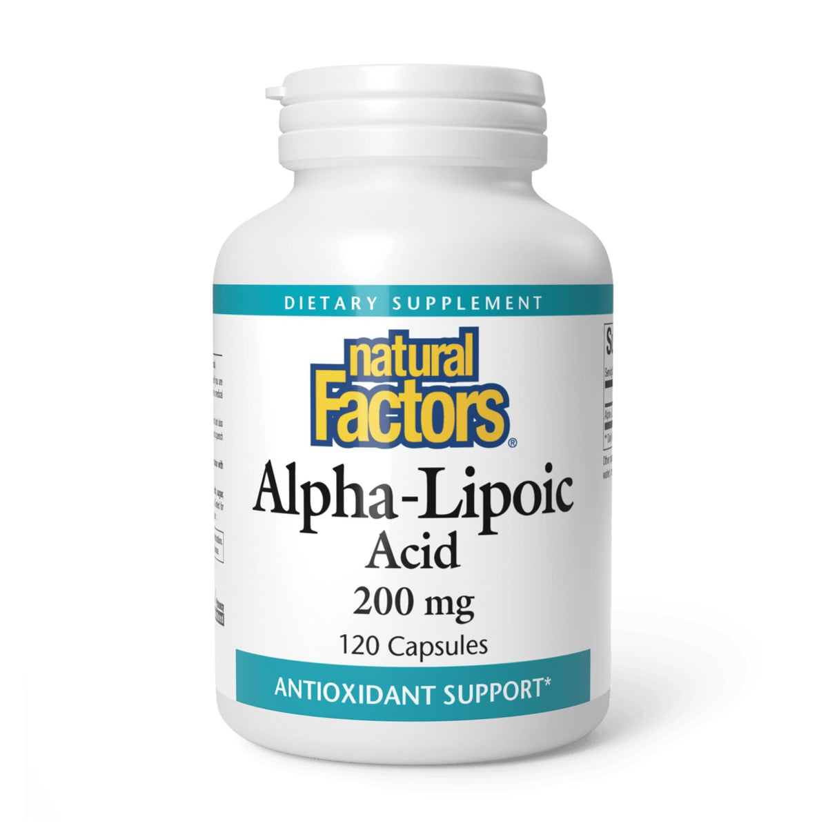 Natural Factors Alpha Lipoic Acid 600mg supplement front view