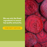 Natural Factors Beets & Berries Nitric Oxide Powder in a bowl with fruits