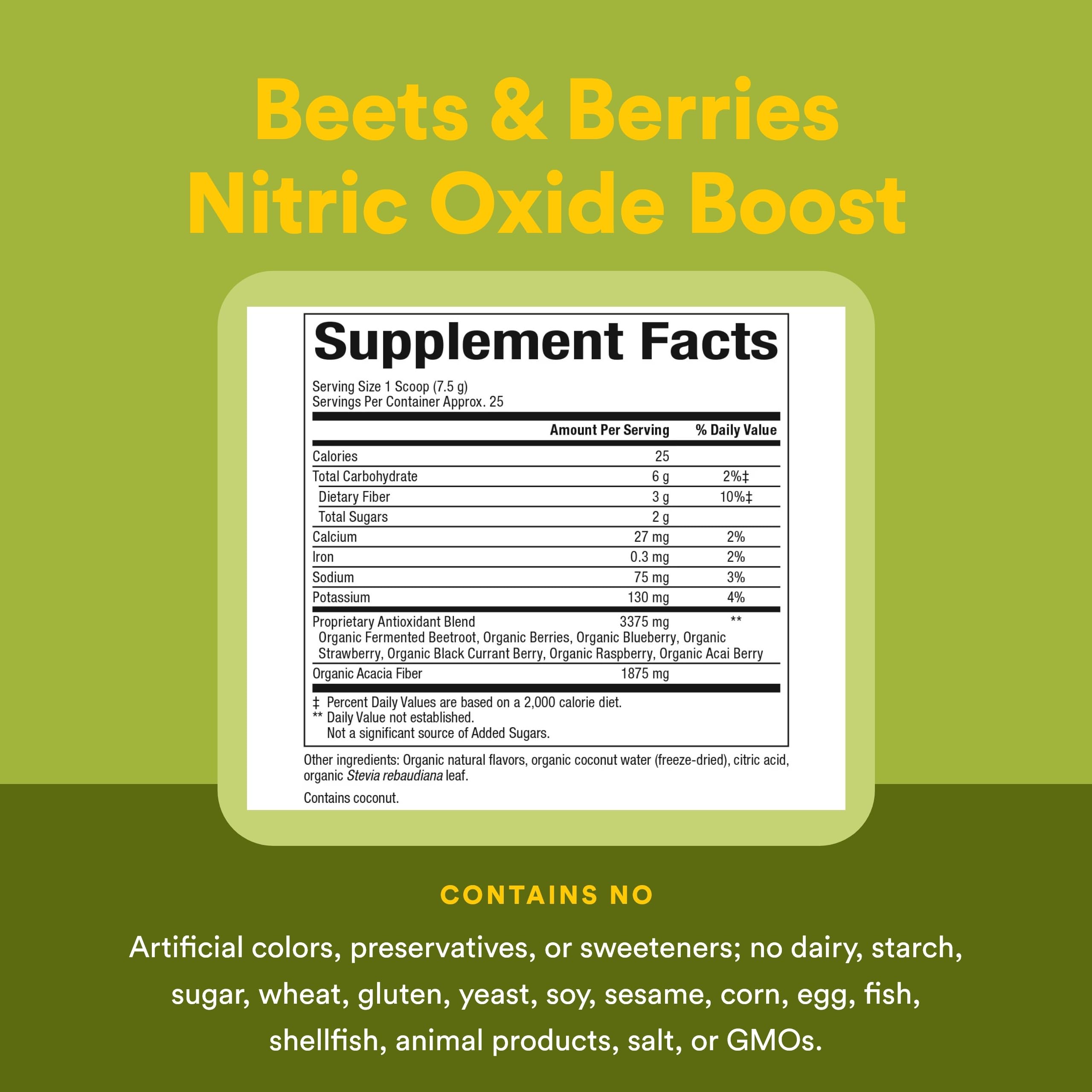 Natural Factors Beets & Berries Nitric Oxide Powder side view packaging