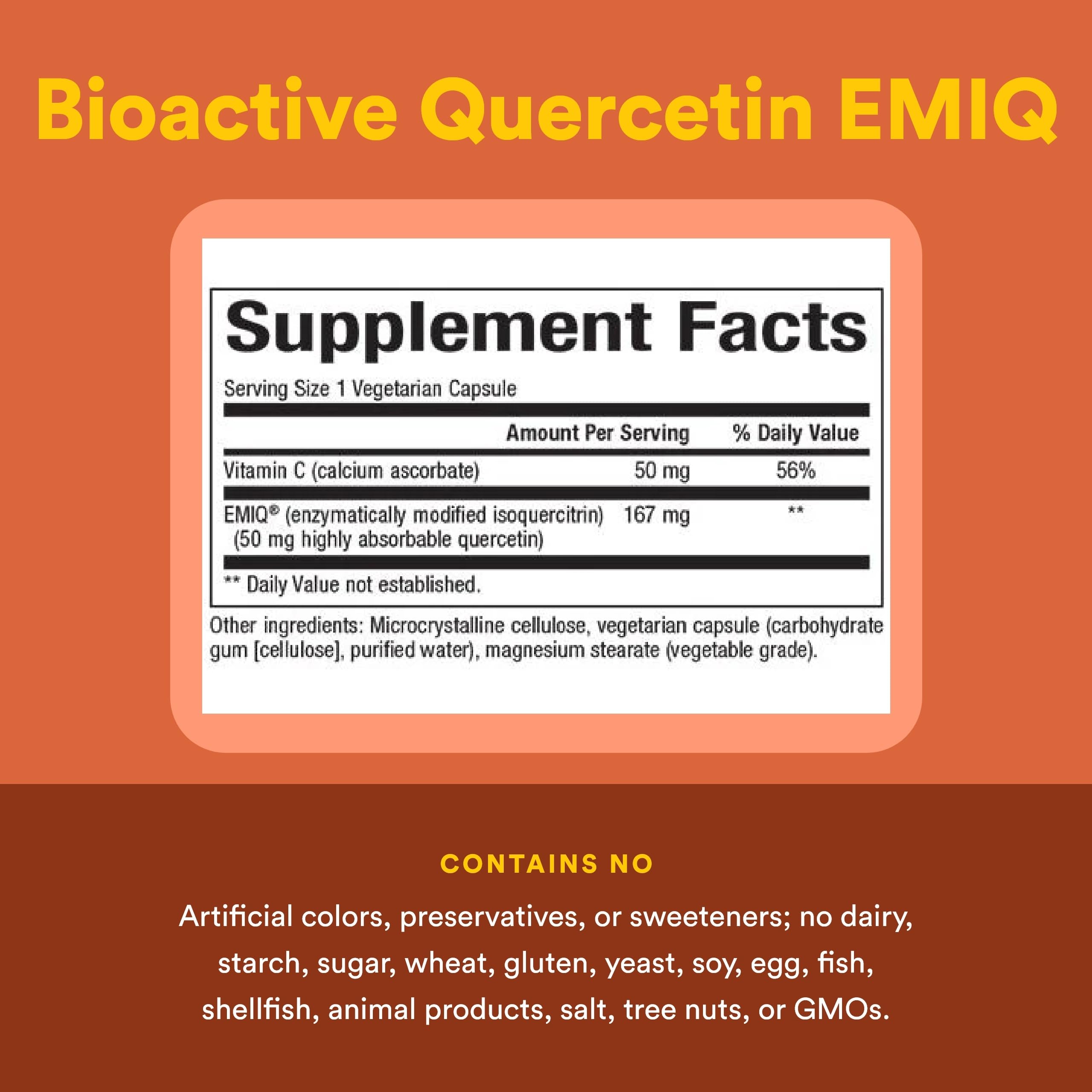 Natural Factors Bioactive Quercetin EMIQ 167mg supplement with packaging