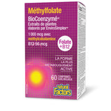 Natural Factors BioCoenzymated Methylfolate 1000 mcg B12 Supplement with a glass of water
