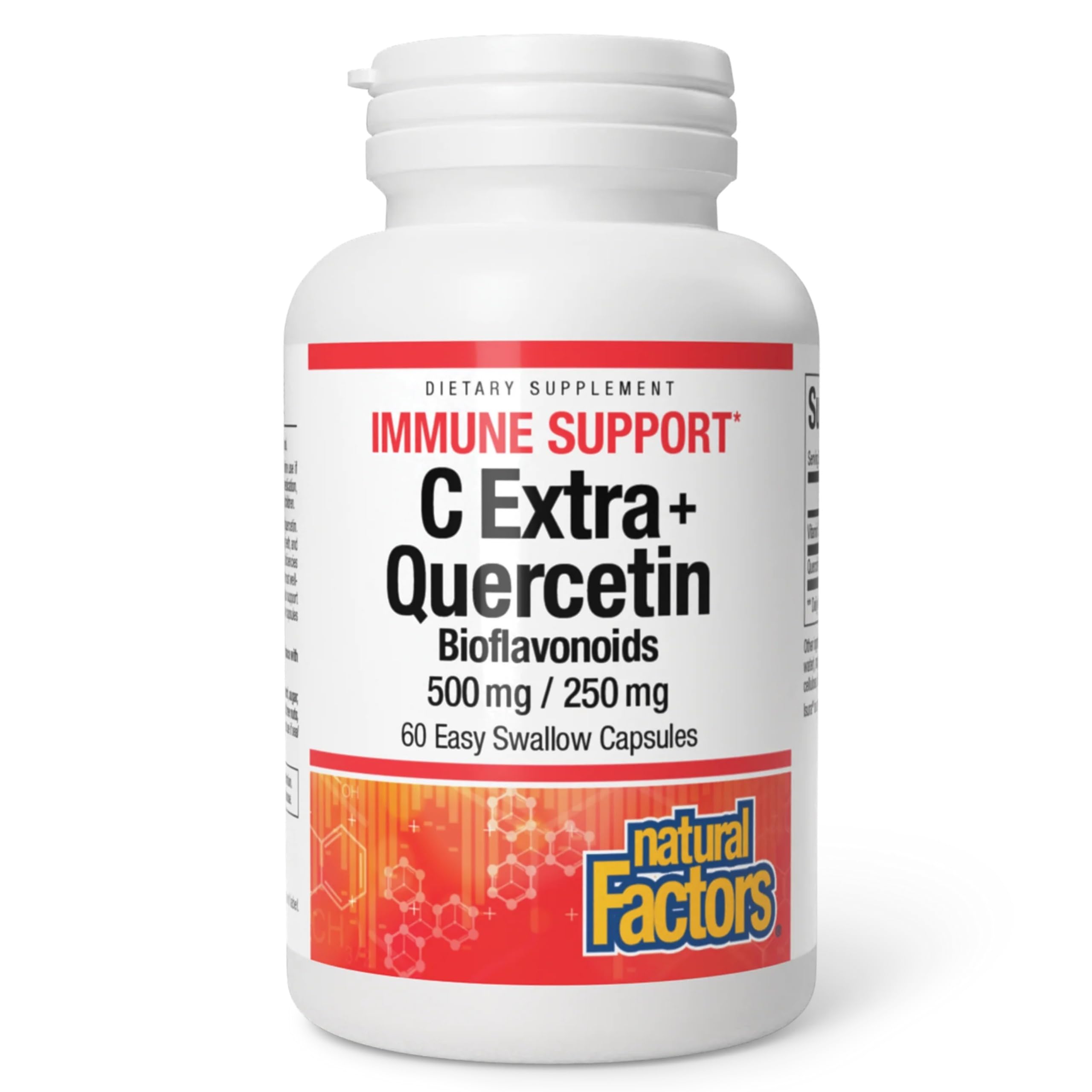 Natural Factors C Extra + Quercetin 500mg capsules front view