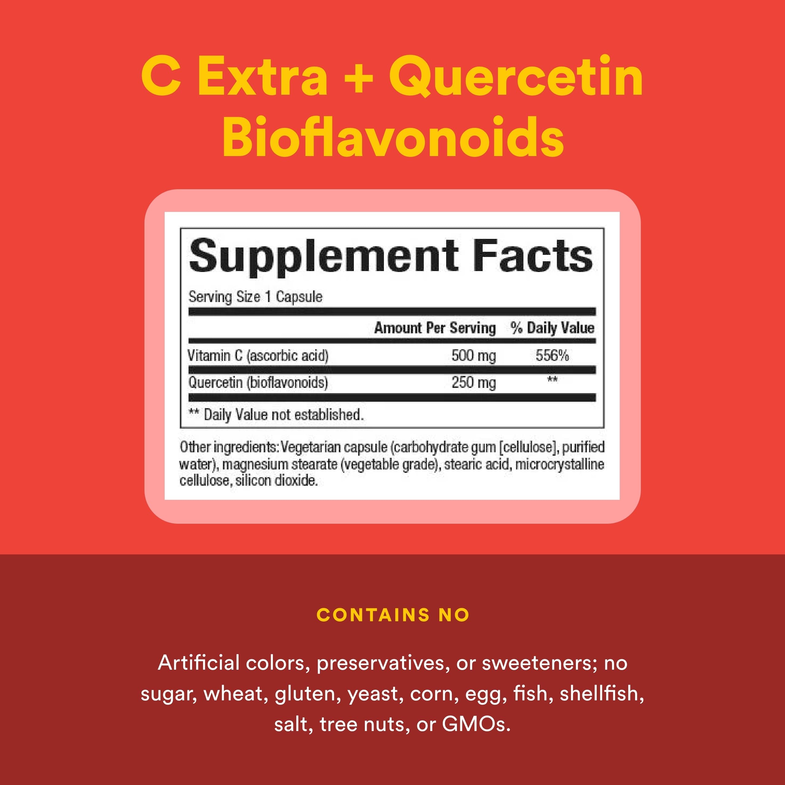 Natural Factors C Extra + Quercetin capsules close-up