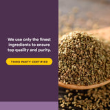 Natural Factors Celery Seed Extract 75mg displayed with a measuring spoon