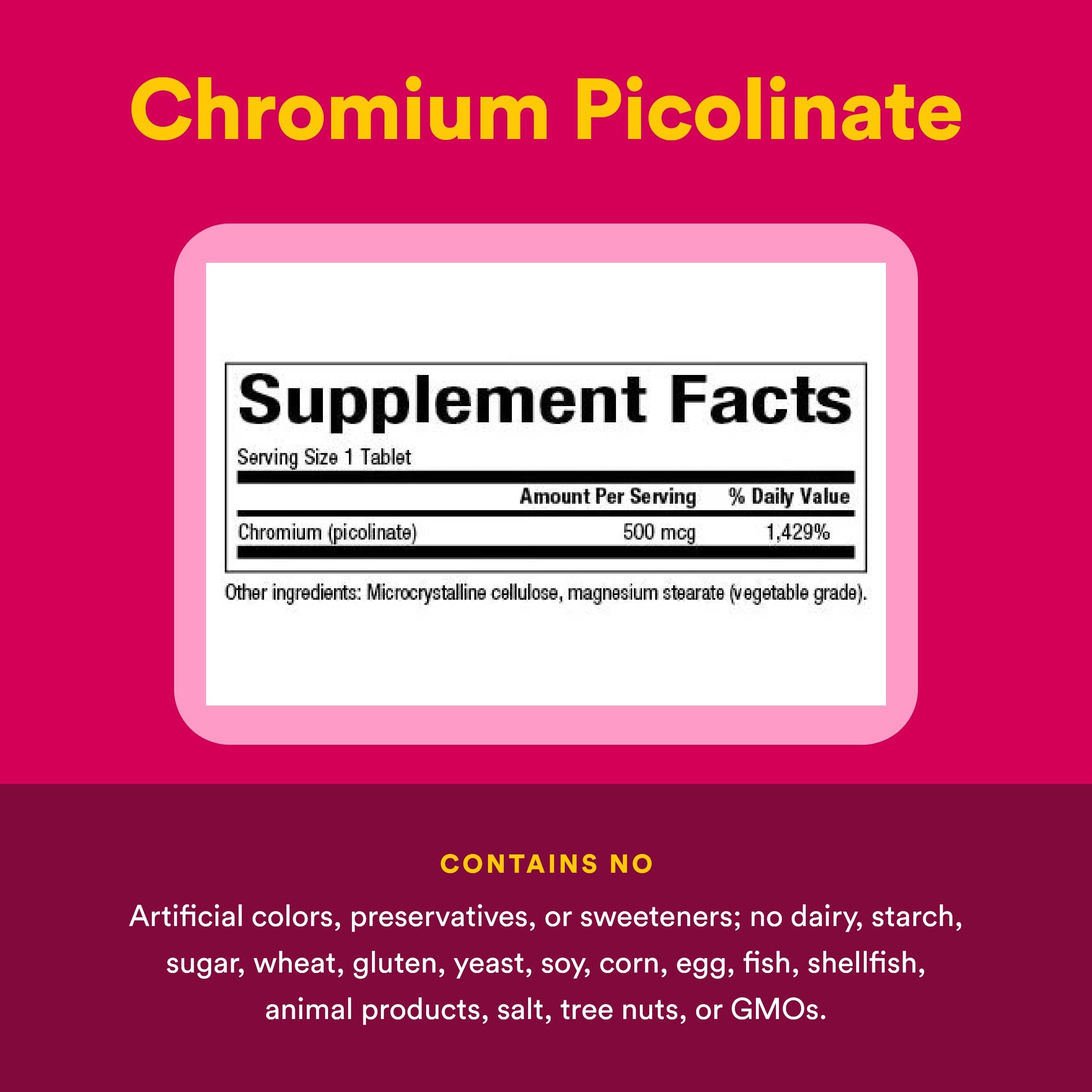 Natural Factors Chromium Picolinate ingredients list