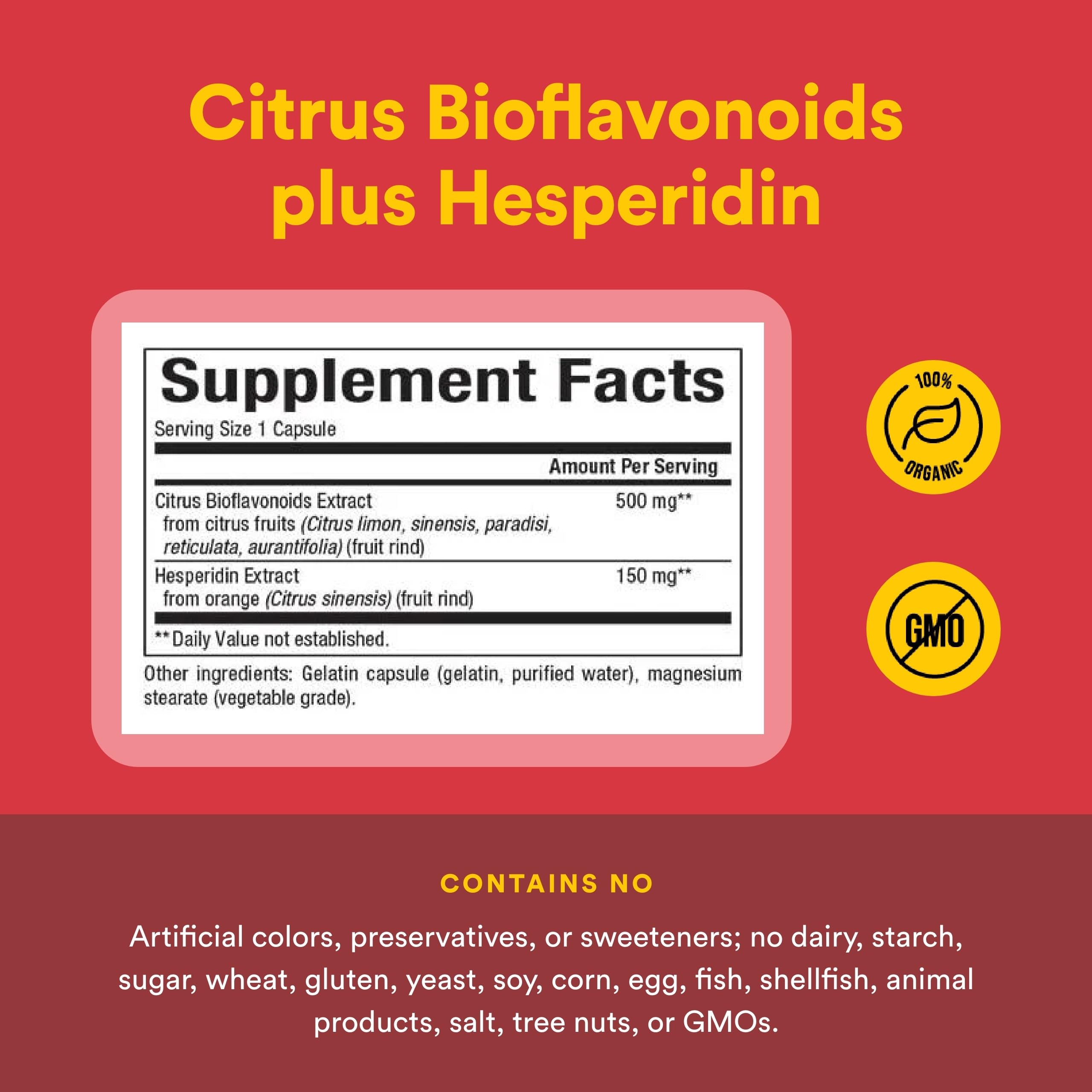 Natural Factors Citrus Bioflavonoids with Hesperidin ingredients list