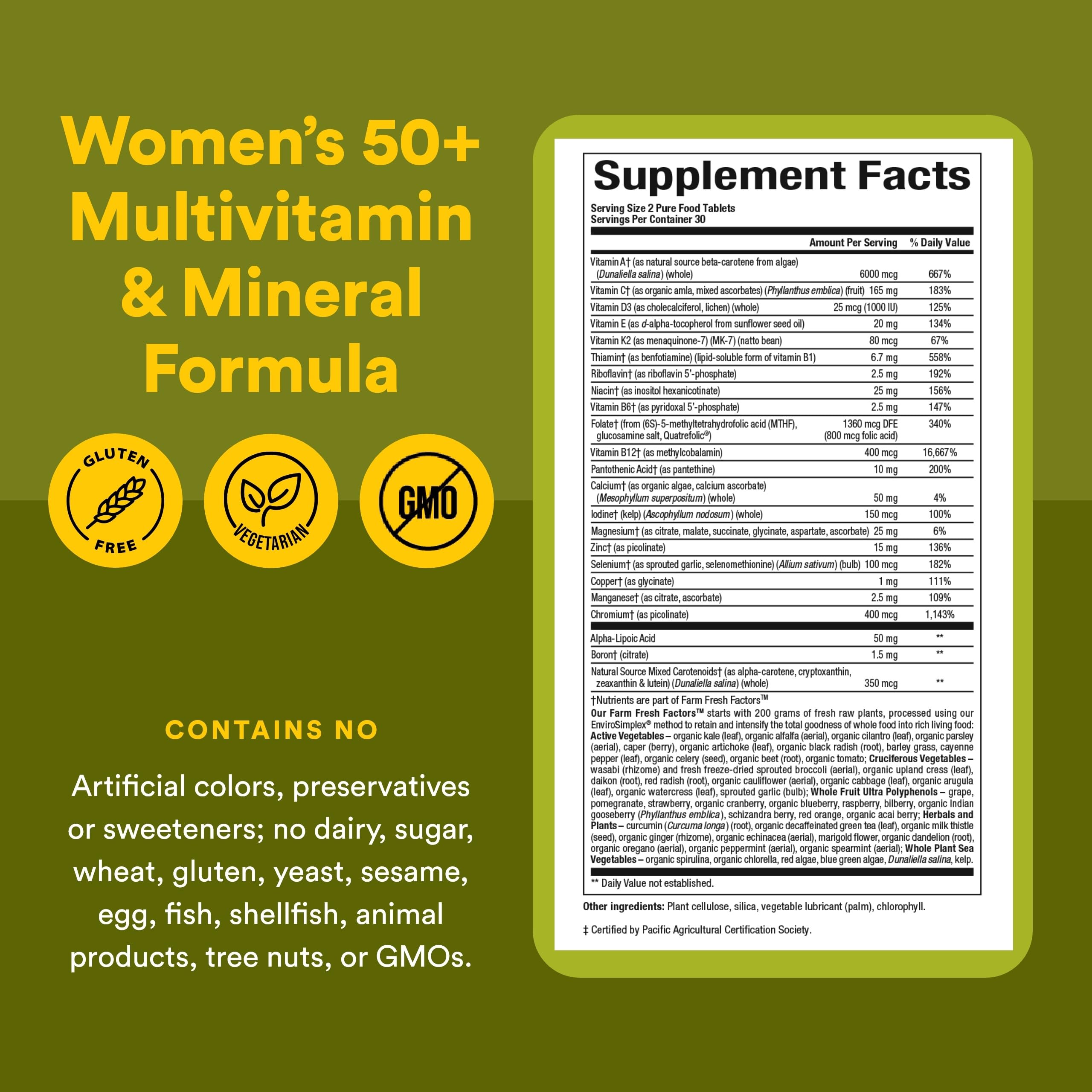 Natural Factors Complete Multivitamin for Women tablets on a table