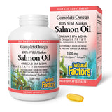 Natural Factors Complete Omega Wild Alaskan Salmon Oil 1000mg softgel bottle front view
