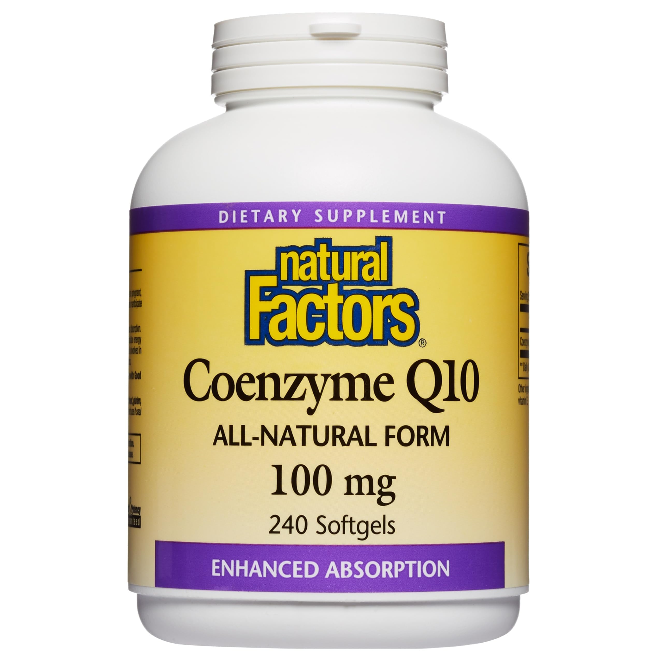 Natural Factors CoQ10 Softgels 100mg front view