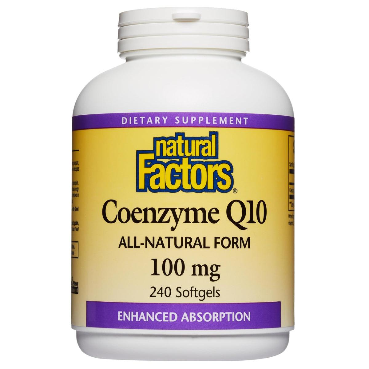 Natural Factors CoQ10 Softgels 100mg front view