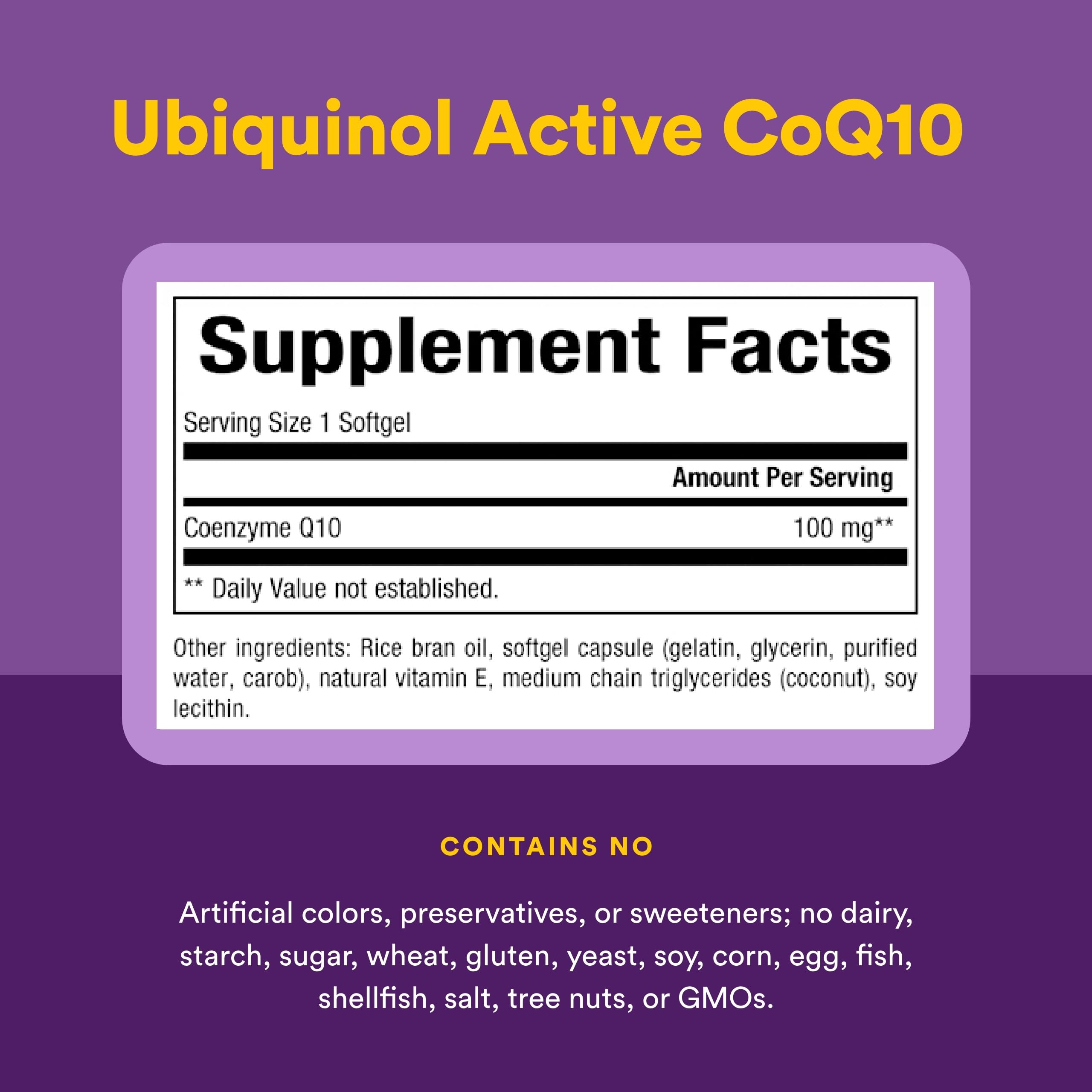 Natural Factors CoQ10 Softgels 100mg softgel close-up