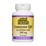 Natural Factors CoQ10 Softgels front view with packaging
