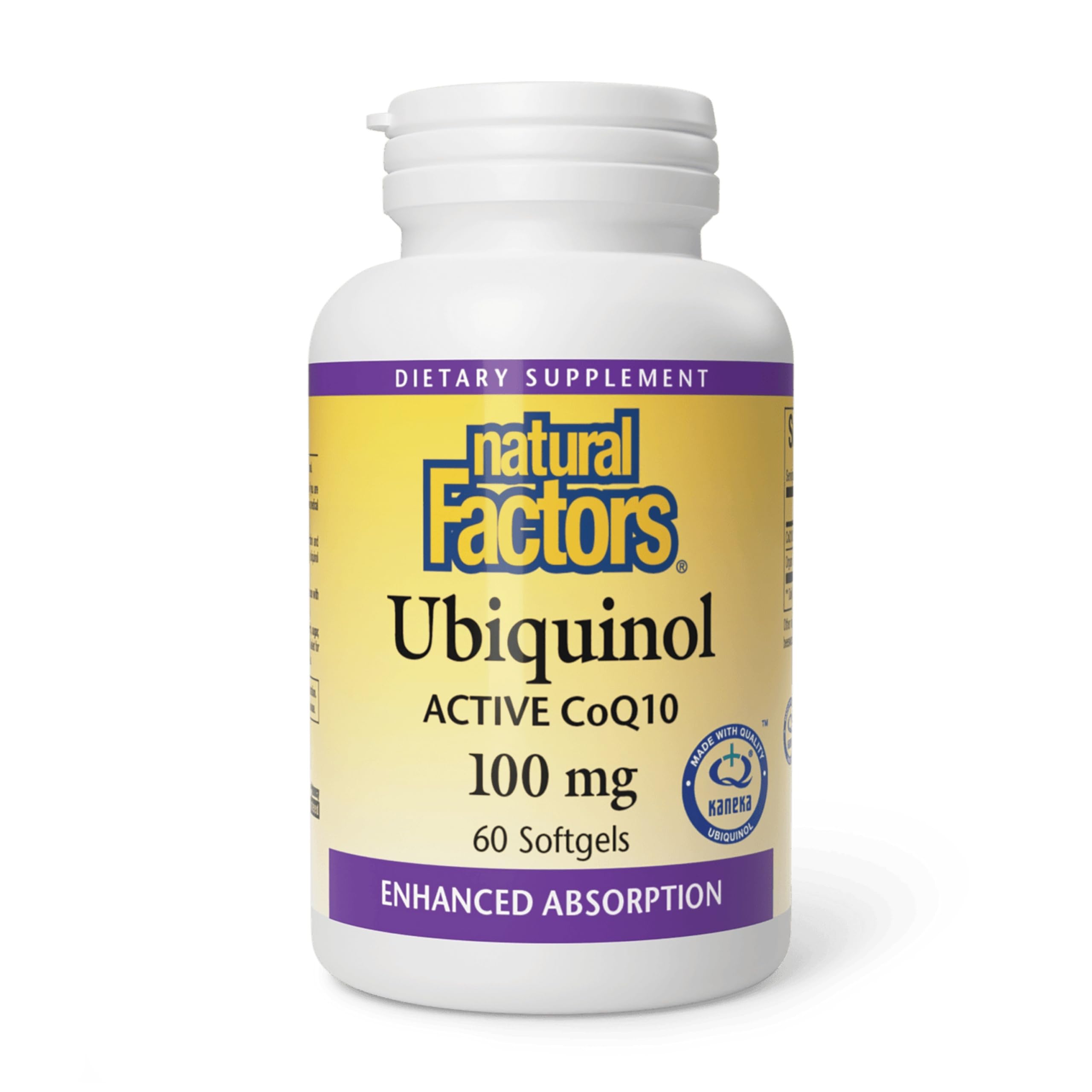 Natural Factors CoQ10 Ubiquinol 100mg softgel front view