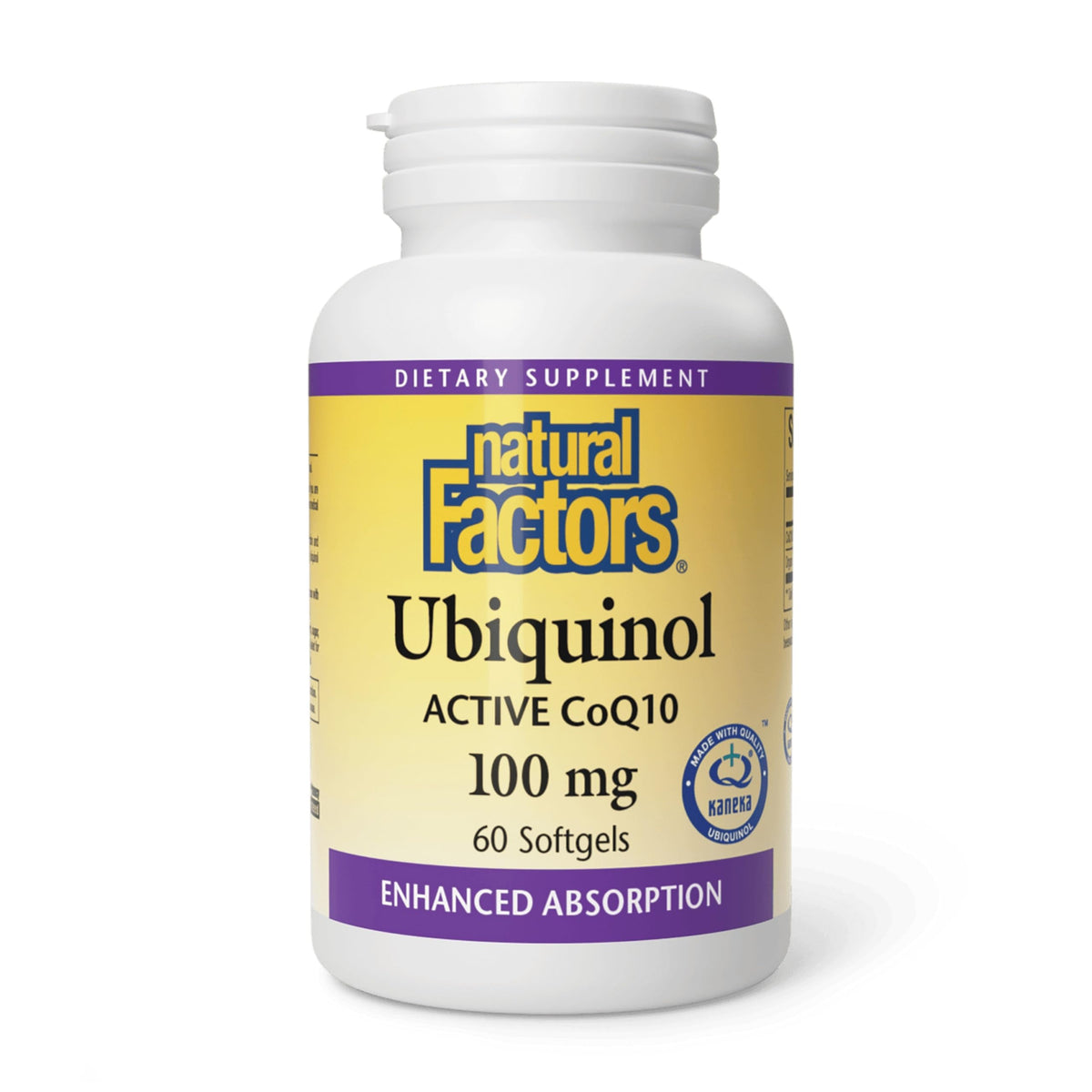 Natural Factors CoQ10 Ubiquinol 100mg softgel front view