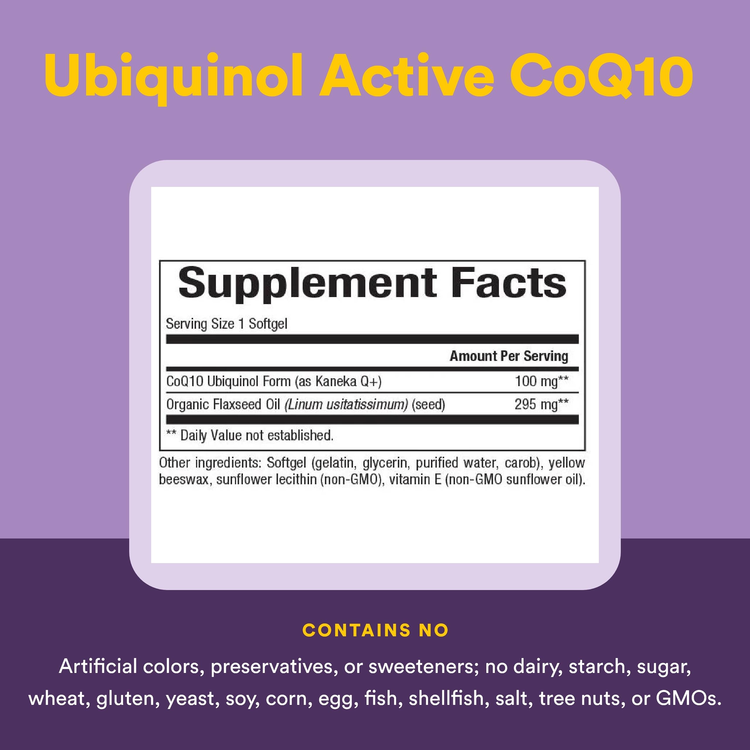 Natural Factors CoQ10 Ubiquinol 100mg softgel packaging