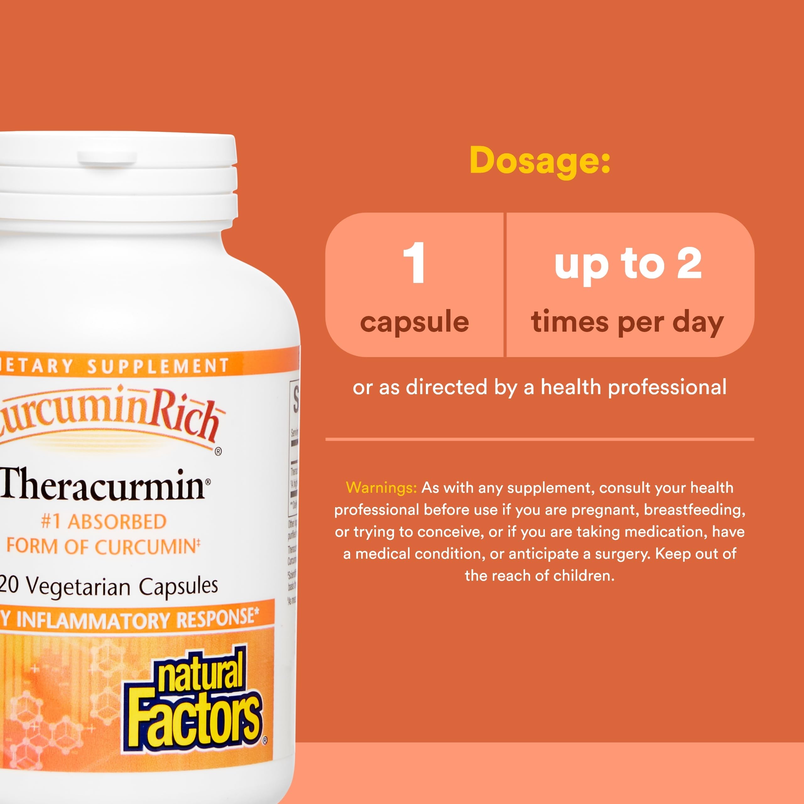 Natural Factors CurcuminRich Double Strength Theracurmin 30mg Capsules with packaging