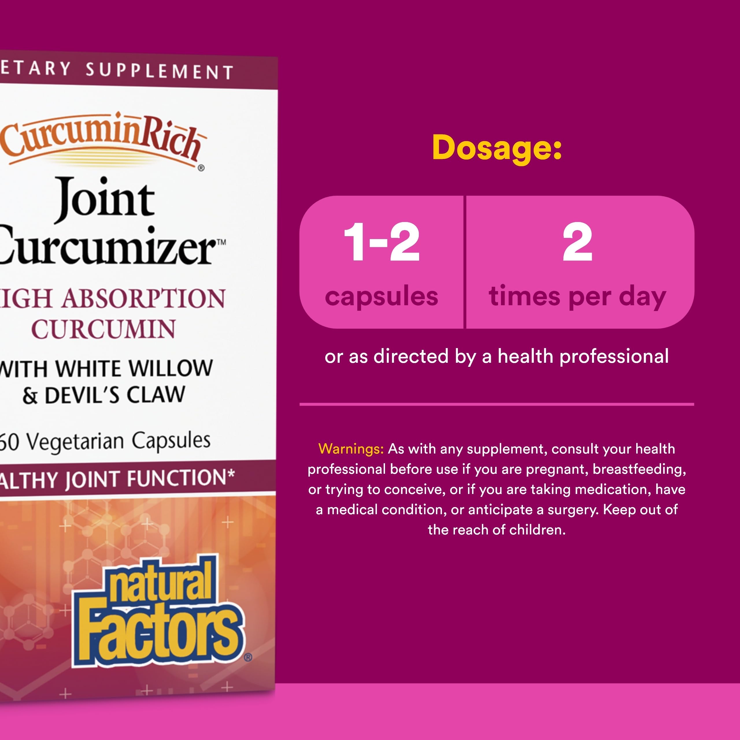 Natural Factors CurcuminRich Joint Curcumizer 400mg capsule close-up