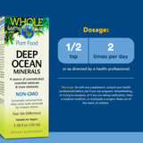Natural Factors Deep Ocean Minerals 231g back view with dosage instructions