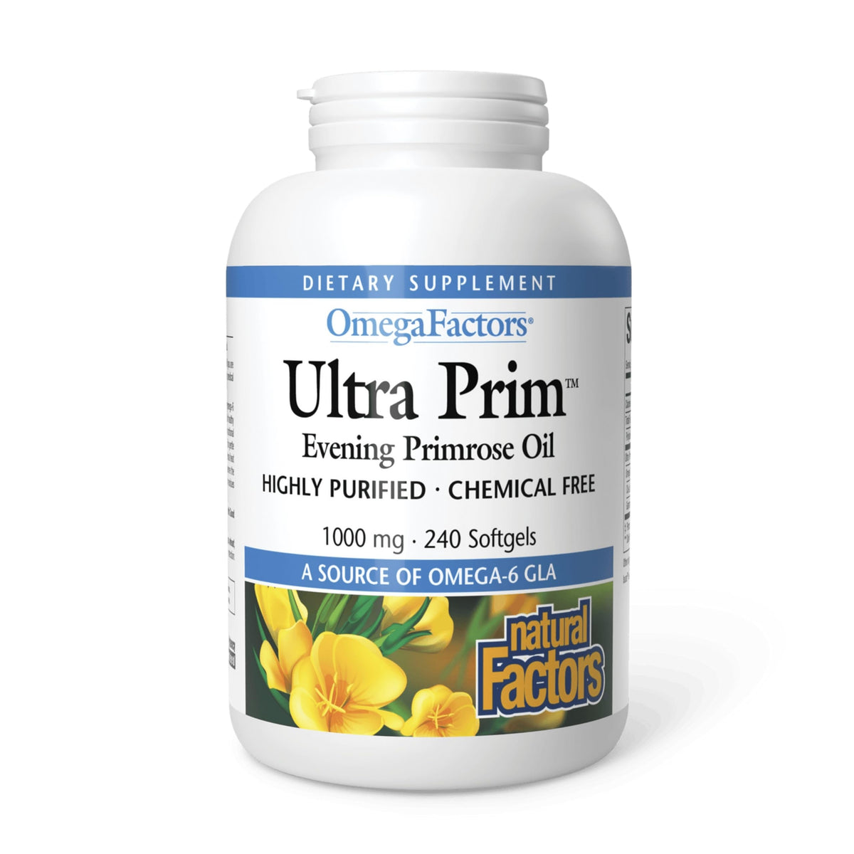 Natural Factors Evening Primrose Oil 1000mg 180 Softgels front view