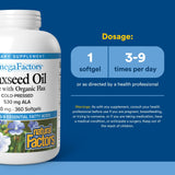 Natural Factors Flaxseed Oil ingredients list on packaging
