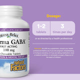 Natural Factors GABA Essence chewable tablets on a wooden surface