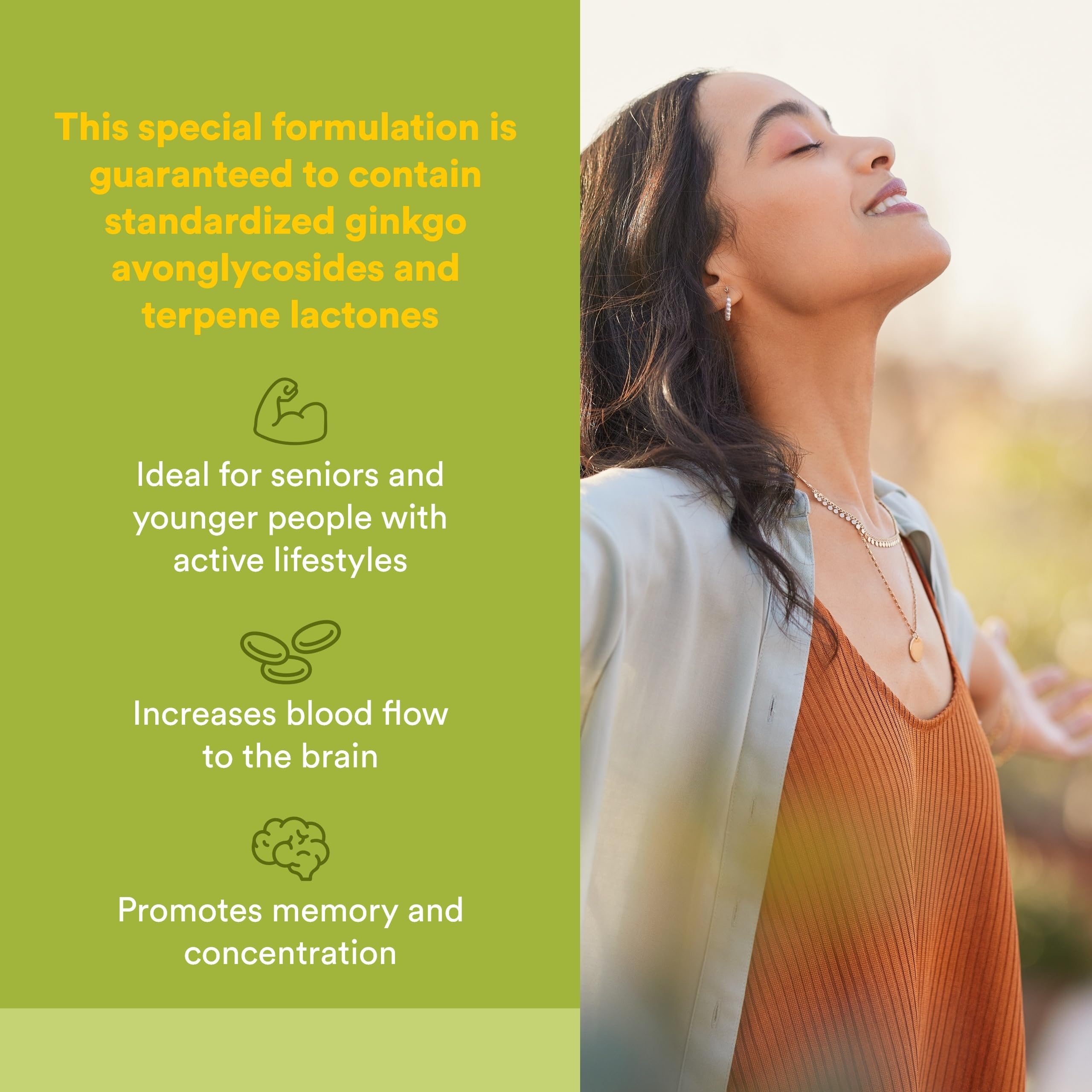 Natural Factors Ginkgo Biloba 50:1 Extract capsules back view