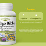 Natural Factors Ginkgo Biloba 50:1 Extract capsules side view