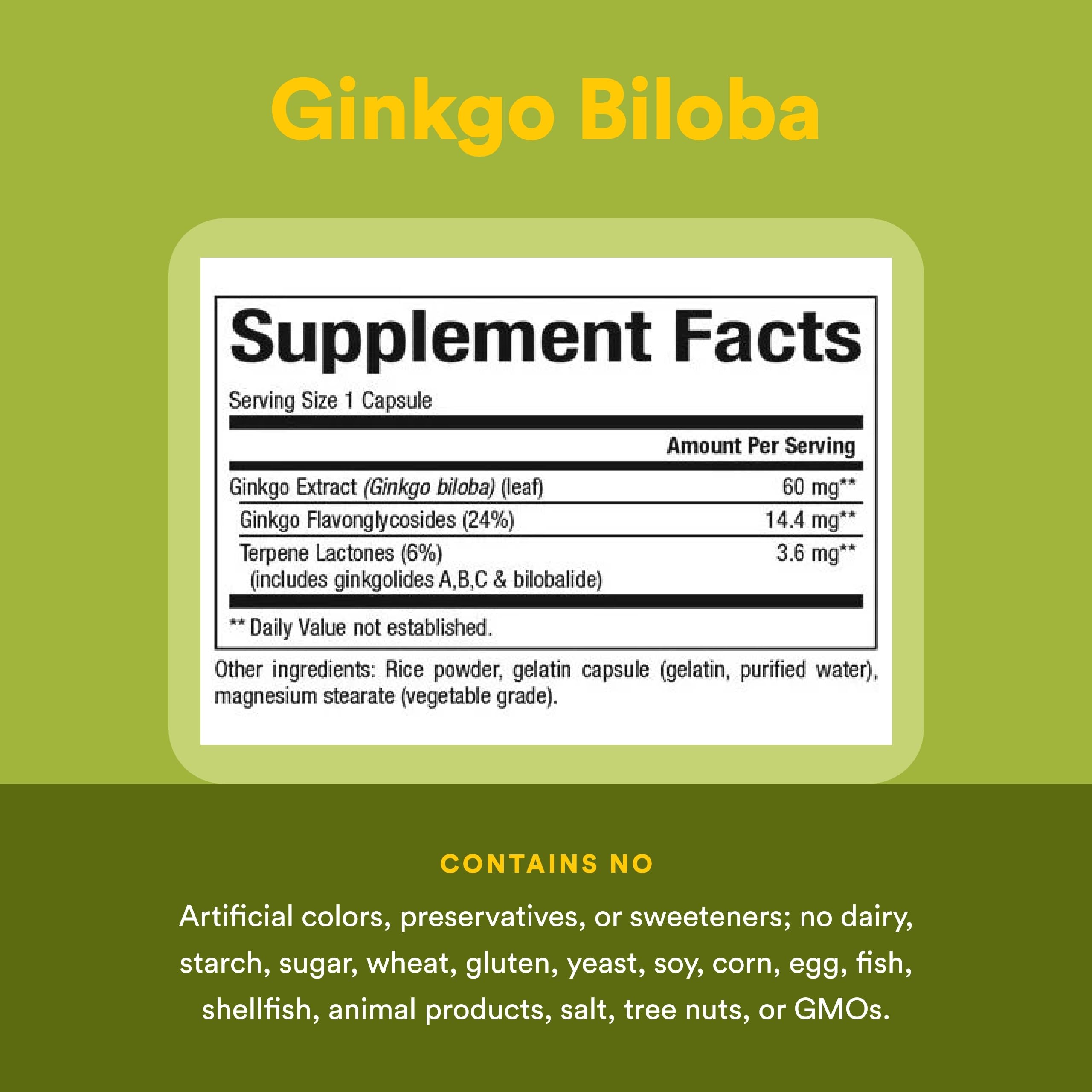 Natural Factors Ginkgo Biloba 50:1 Extract capsules with packaging